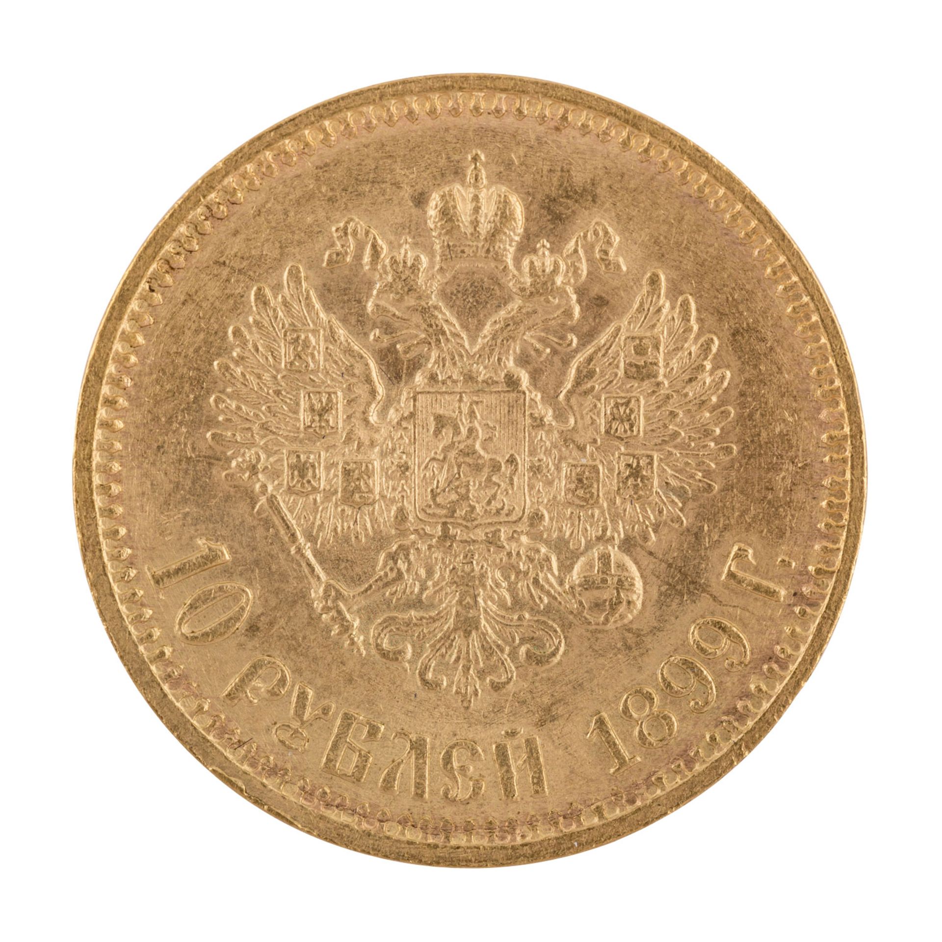 Russland/GOLD - 10 Rubel 1899/r,Nikolaus II., ca. 7,74 g fein, ssRussia/GOLD - 10 Roubles 1899/r, - Bild 2 aus 2