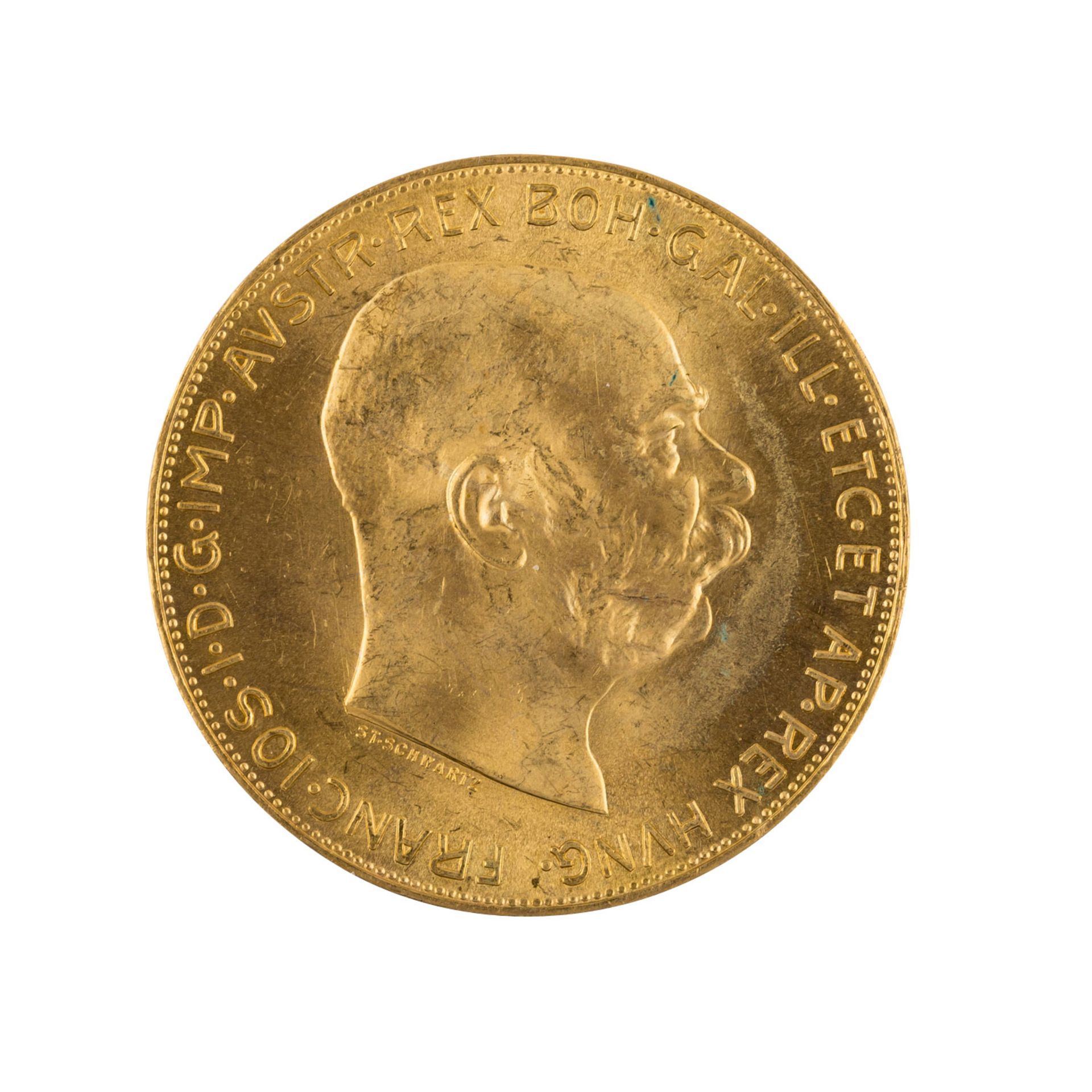 Österreich/GOLD - Ca. 75,5 g fein, bestehend aus100 Kronen 1915 NP, 2 x 4 Dukaten 1915 NP, 2 x 8 - Bild 4 aus 5