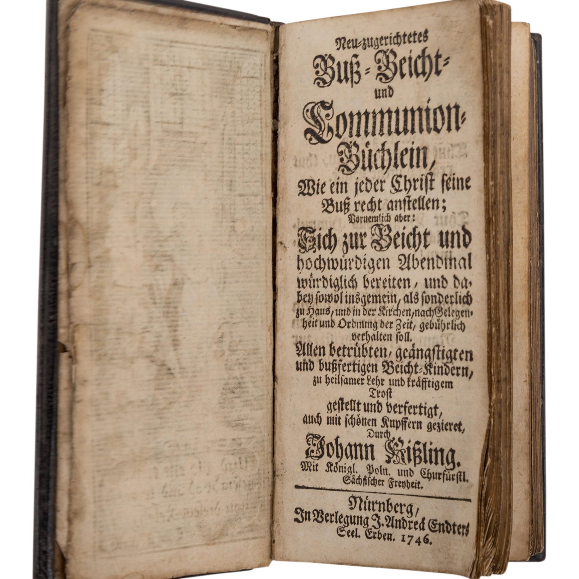Kleines religiöses Bücherkonvolut, Mitte 18.Jh. -1 x Johann Rißling, "(...) Buß-, Beicht- und - Bild 3 aus 3