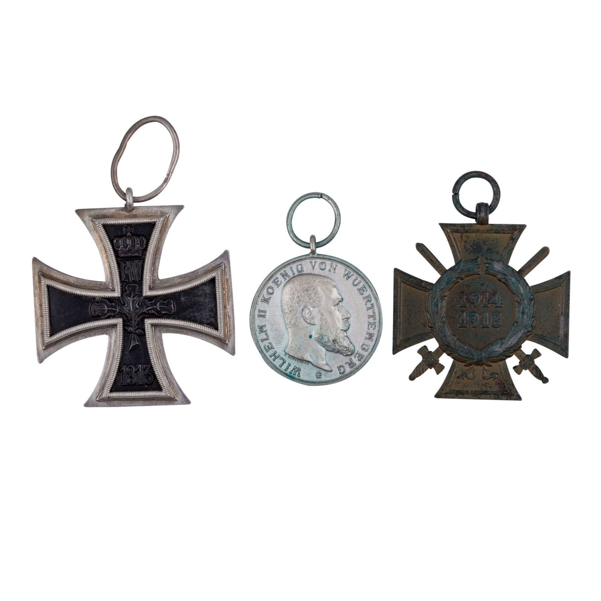 Württemberg WK I - Eisernes Kreuz 2. Klasse 1914,Ehrenkreuz des Weltkrieges für Frontkämpfer mit