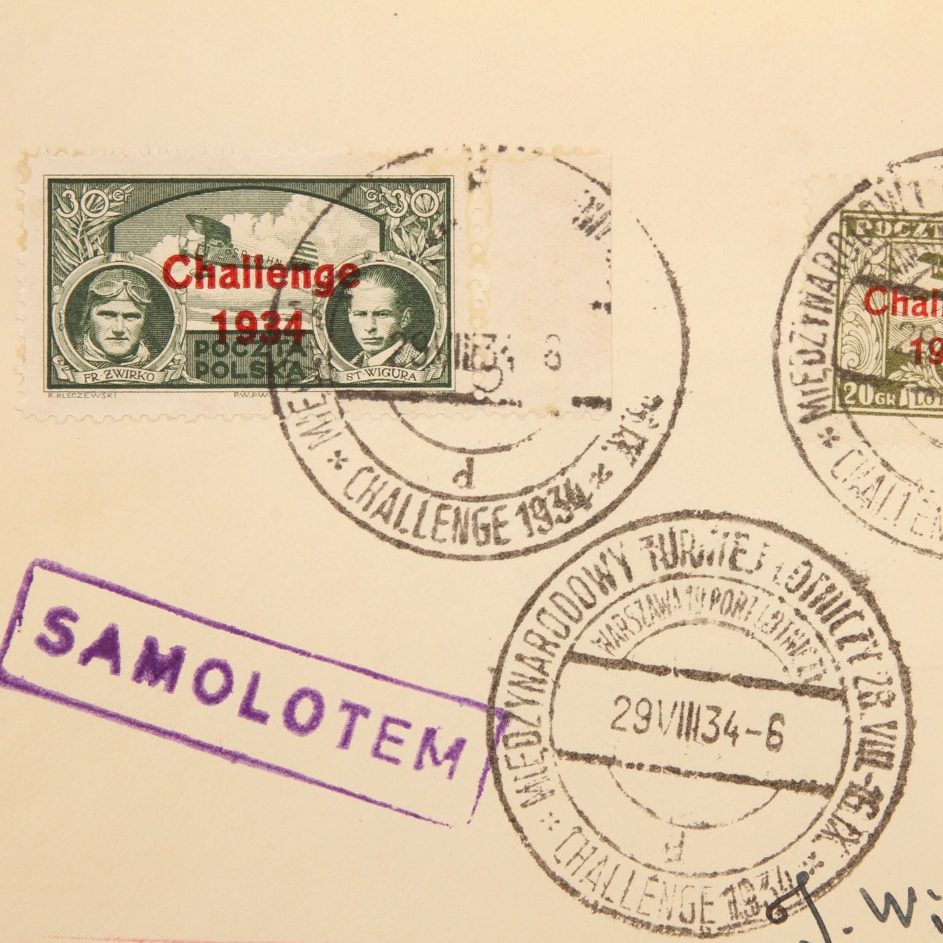 Polen - Brieflot 1933/39, 19 Belege,dabei FIS, Challenge Flug, etc. (teils mehrfach, auch - Bild 4 aus 5