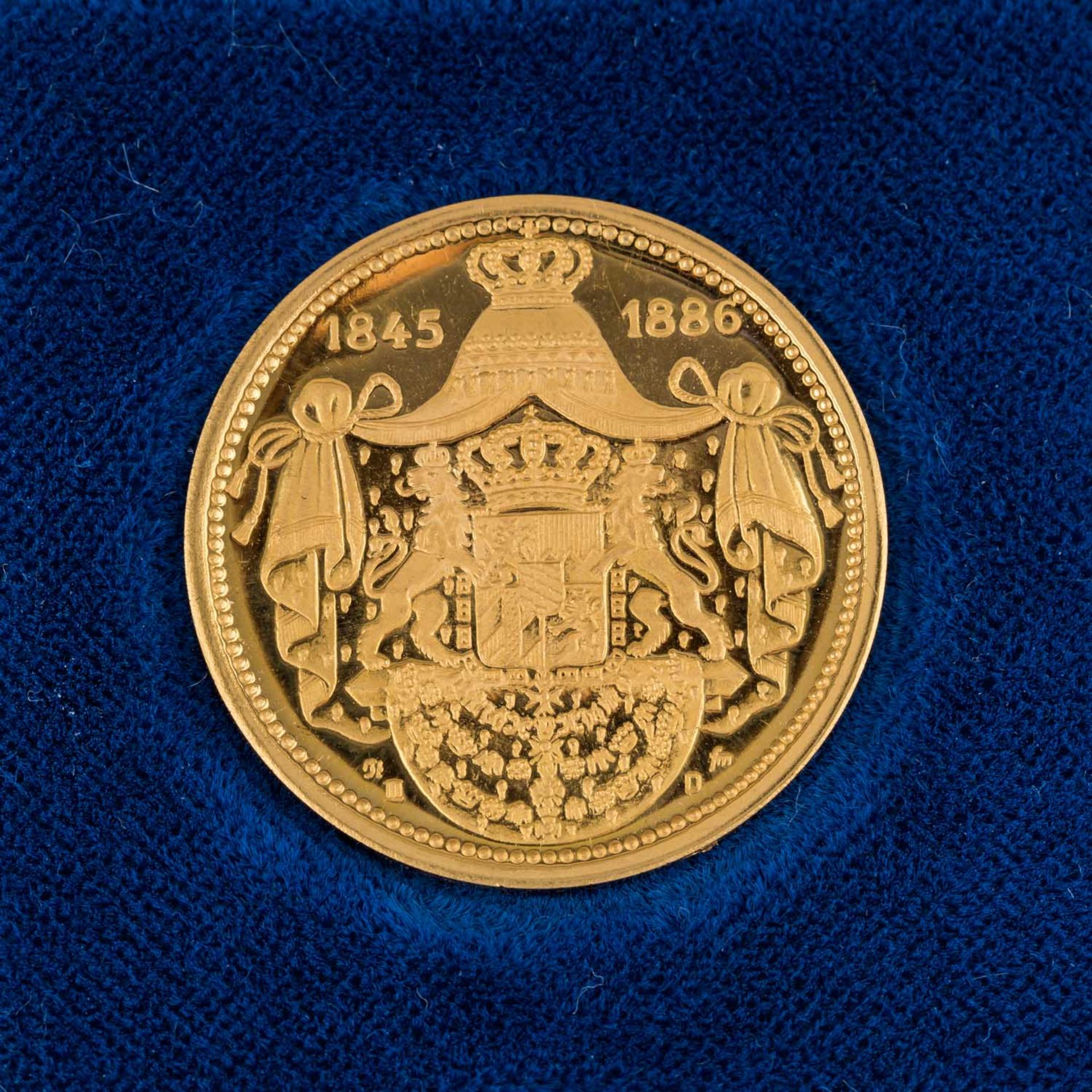 Bayern/GOLD - Moderne Goldmedaille auf König Ludwig,1845-1886. 10,4 g rau, GOLD 980/1000 (Goldtest), - Bild 3 aus 3