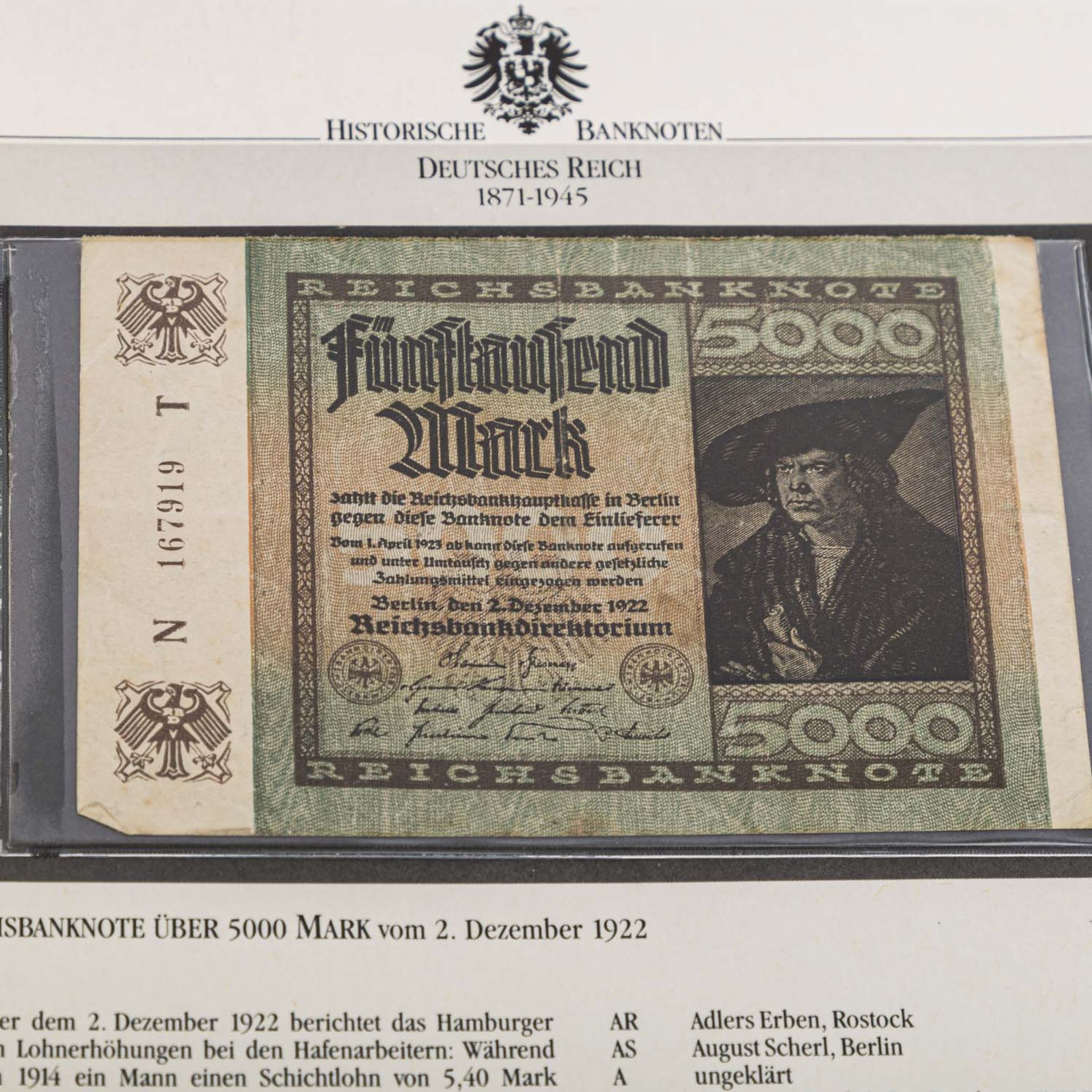 3 Sammelalben "Historische Banknoten Deutsches Reich 1871-1945" -dabei Dt. Kaiserreich, Weimarer - Bild 10 aus 11