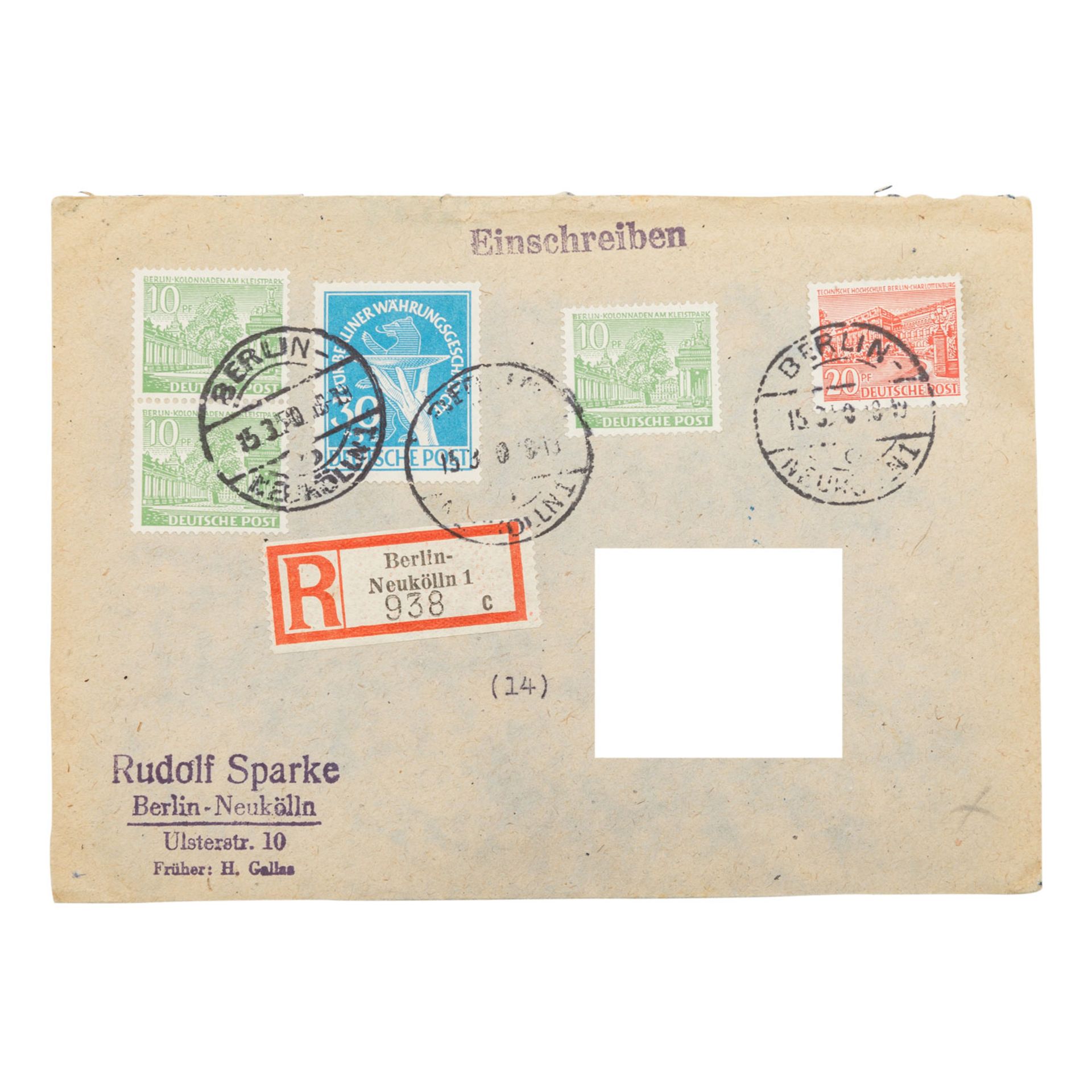 Deutschland Briefe und Karten - ca. 40 Stück,aus Dt. Reich bis 1950. Dabei Vermerk "zurück wegen - Bild 2 aus 3