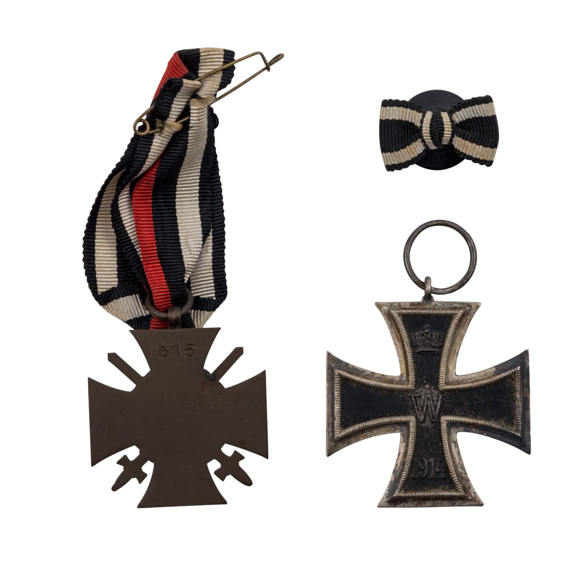 WK I - Konvolut: Eisernes Kreuz 2. Klasse 1914mit Ringpunze, Ehrenkreuz des Weltkrieges für - Bild 2 aus 2