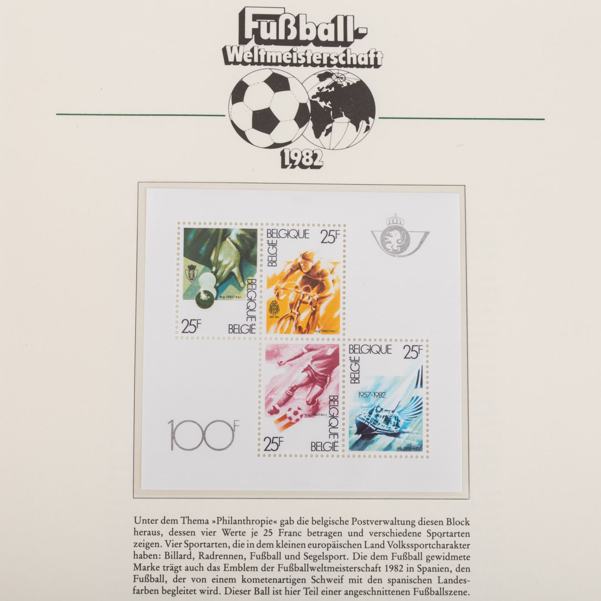 Fussball WM 1982 - Thematische Sammlung in5 Bänden, auf Vordruckseiten, sehr ansprechend - Bild 2 aus 4