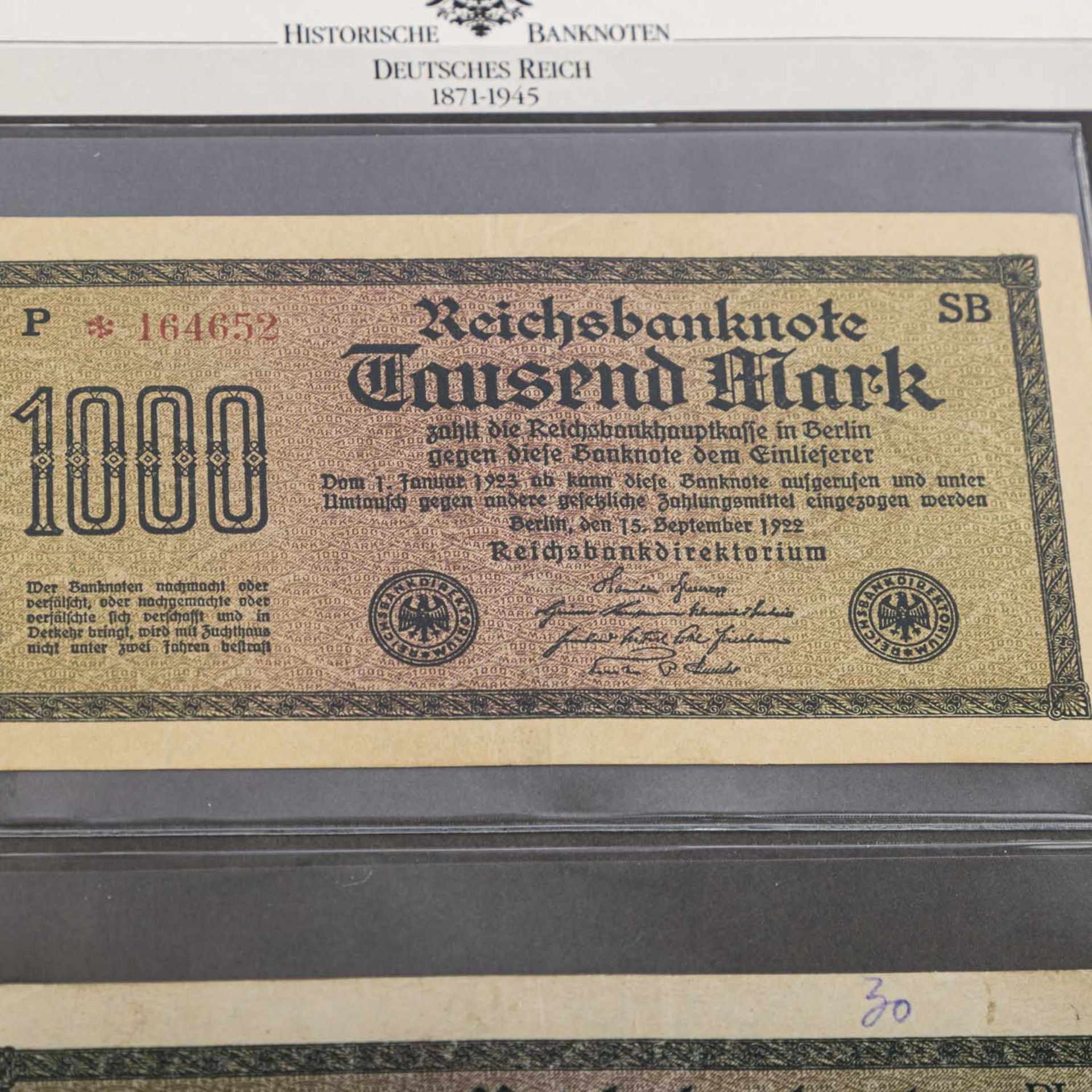 3 Sammelalben "Historische Banknoten Deutsches Reich 1871-1945" -dabei Dt. Kaiserreich, Weimarer - Bild 3 aus 11