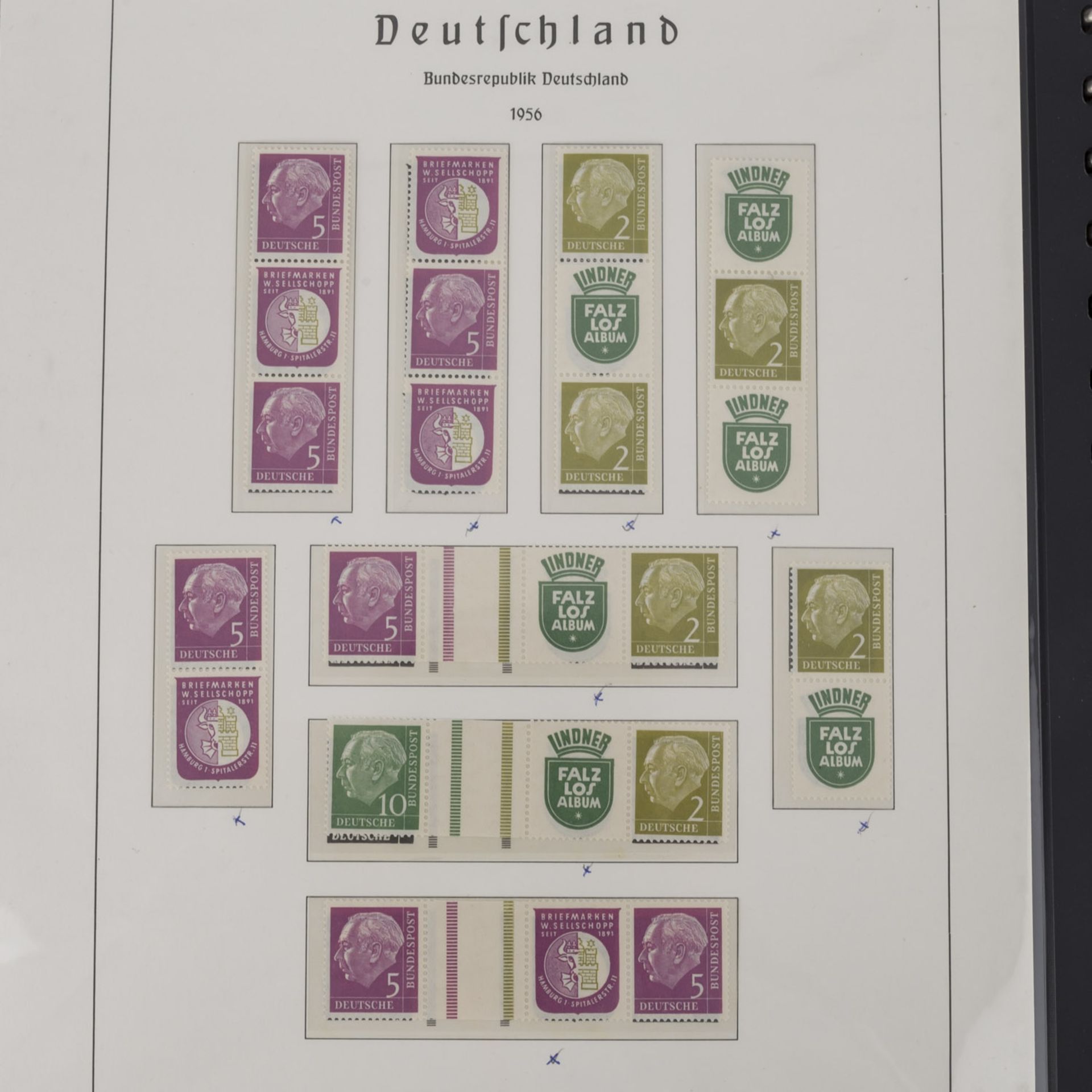 Deutschland Zusammendrucke - Steckbuch ab Dt. Reich Germania,auch frühe Bund (Posthorn), Berlin. - Bild 3 aus 6