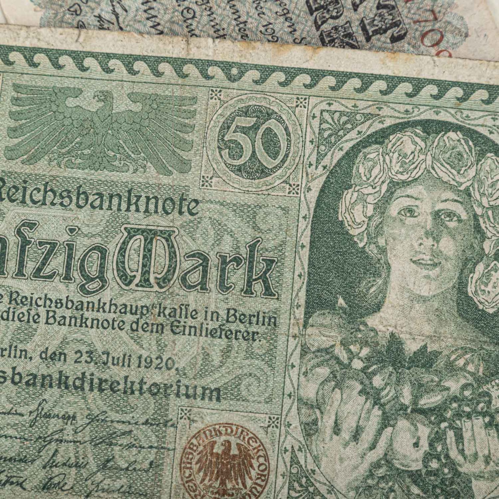 Kleines Konvolut Banknoten Deutschland,1.H. 20.Jh. -Dt. Kaiserreich, Weimarer Republik mit Infaltion - Bild 4 aus 6