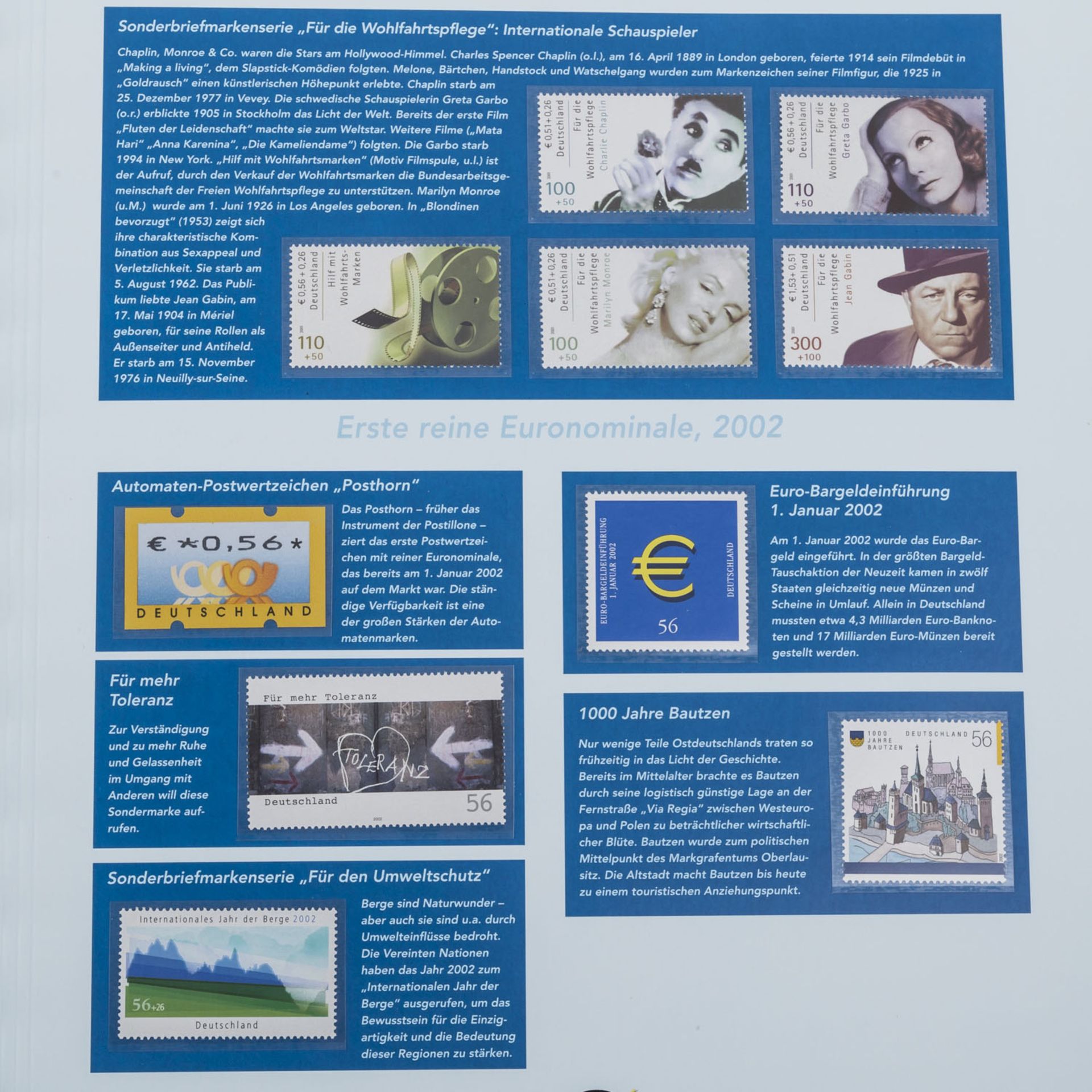 BRD Euro Briefmarken - Album mitDoppelnominale DEM / Euro und Euro, aus 2001/2, ca. 70 Euro.FRG - Bild 2 aus 2