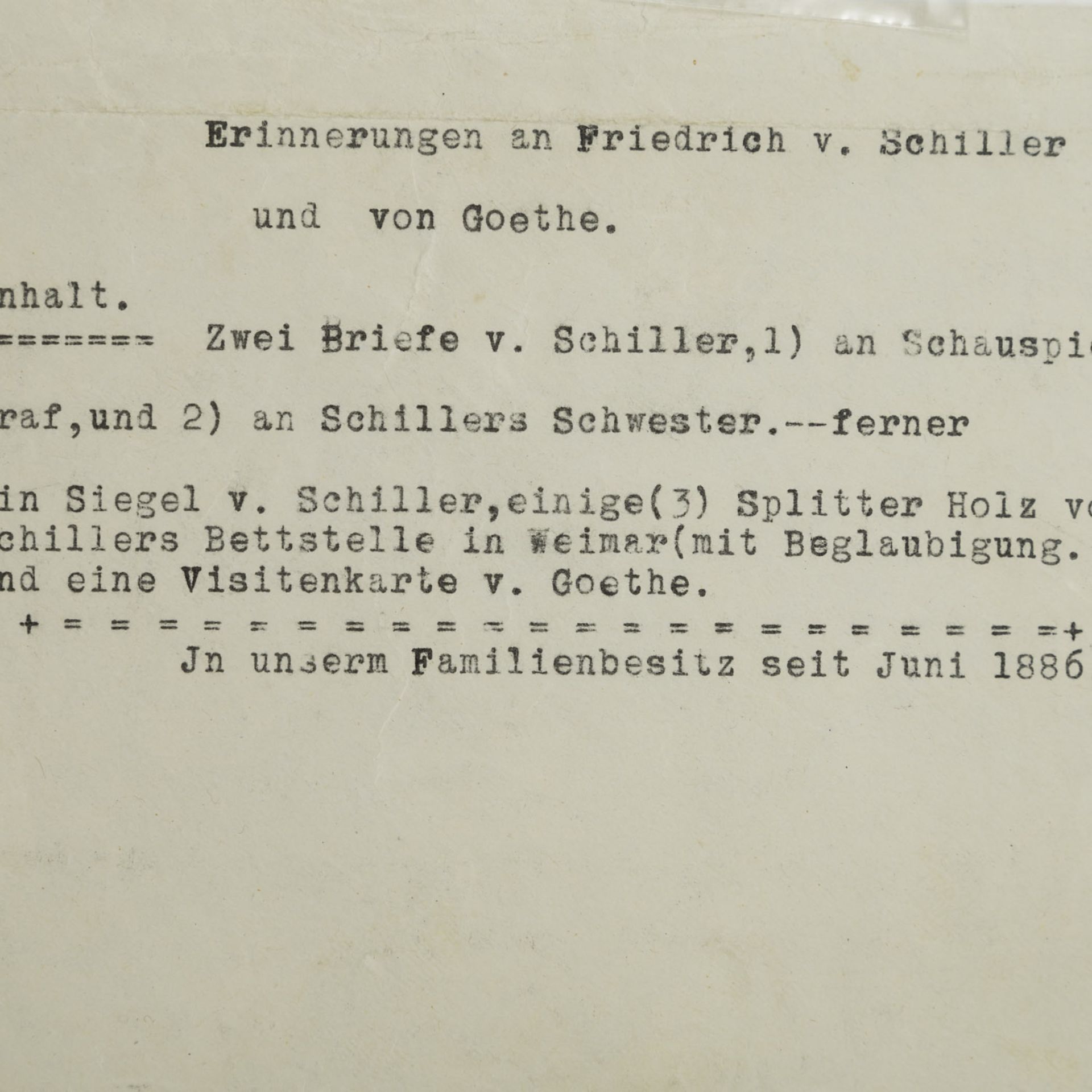 FRIEDRICH VON SCHILLER (1759-1805) - Interessantes Los "Erinnerungskultur"des berühmten Dichters, - Bild 5 aus 9