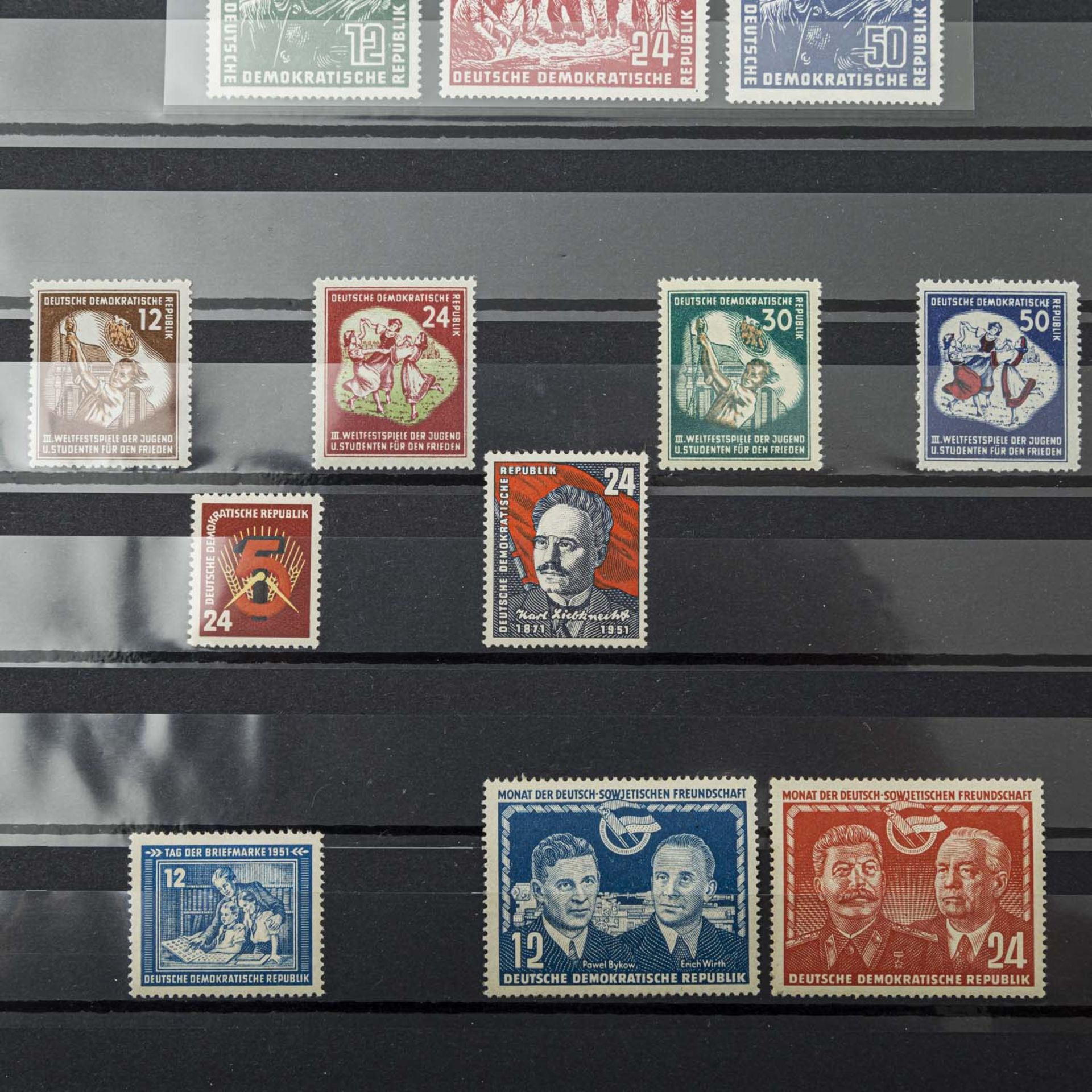 DDR - 1949/67, postfrische Sammlung mit allen Spitzen,teils herstellungsbedingte - Bild 4 aus 7