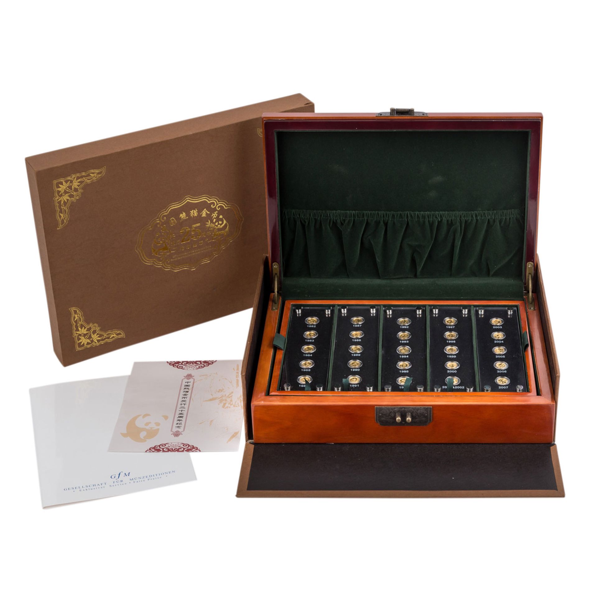 Prachtvolles Set China in GOLD -"The Commemorative Gold Coin Set of the 25th Anniversary of the