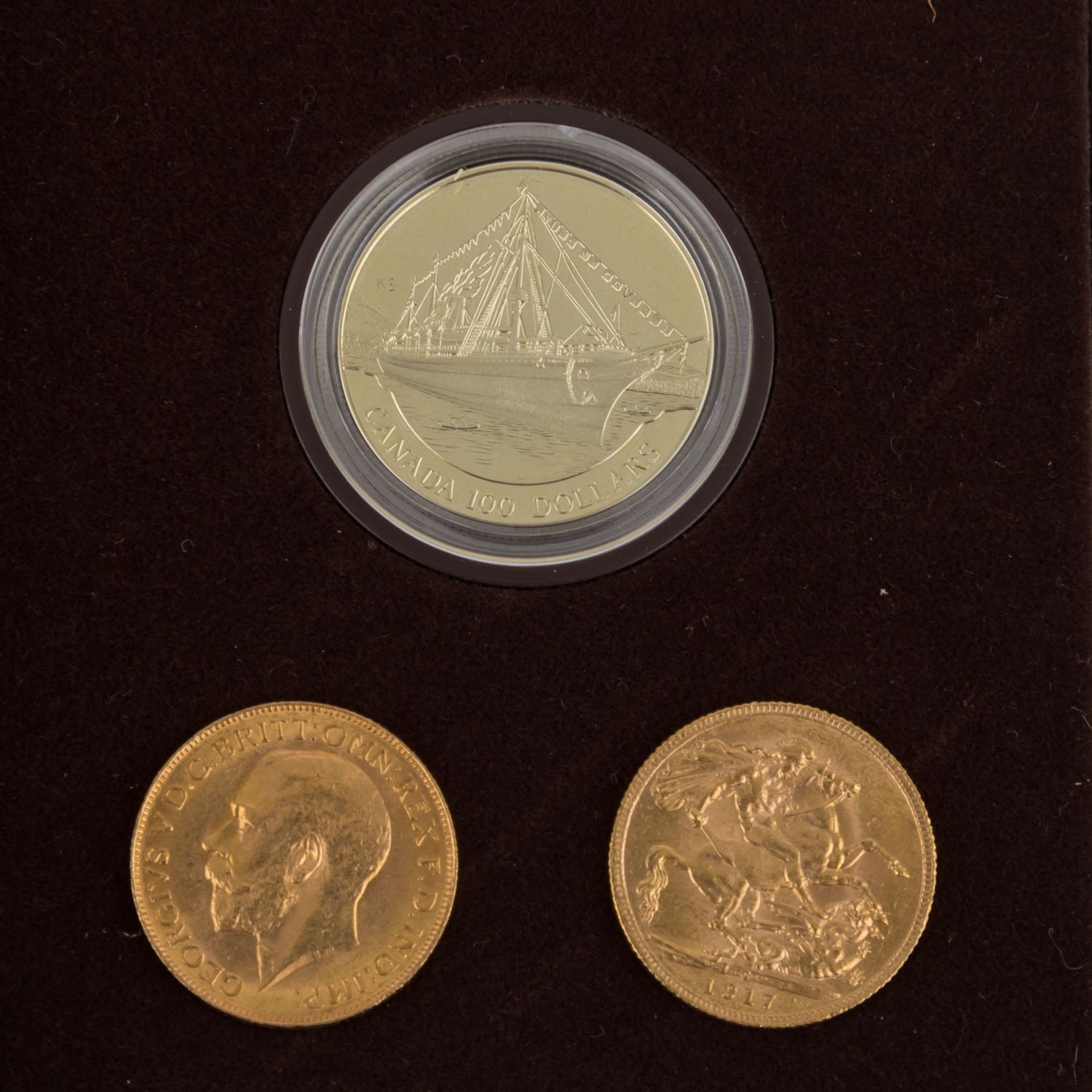 Kanada GOLDLOT mit Goldmünze zu 20 Dollars 1967enthalten im Münzenset, dazu 2 x 1 Sovereign 1911 + - Bild 2 aus 6