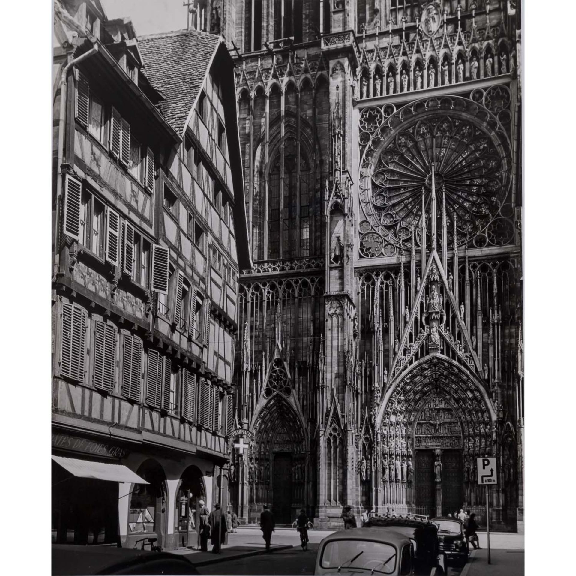 Fotografie - ROBERT HÄUSSER (1924 Stuttgart - 2013 Mannheim),Vintage Print, Straßburger Münster,