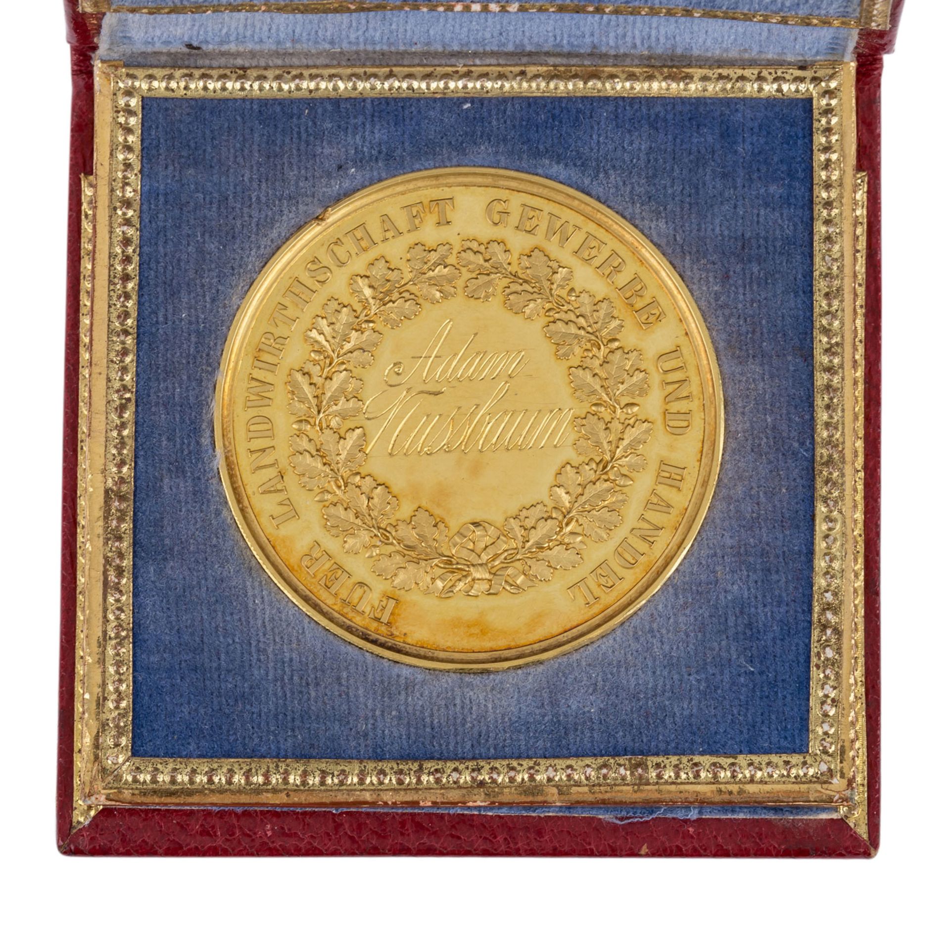 Baden-Durlach - Goldene Prämienmedaille o.J. "FuerLandwirtschaft, Gewerbe und Handel", überreicht an - Bild 3 aus 5