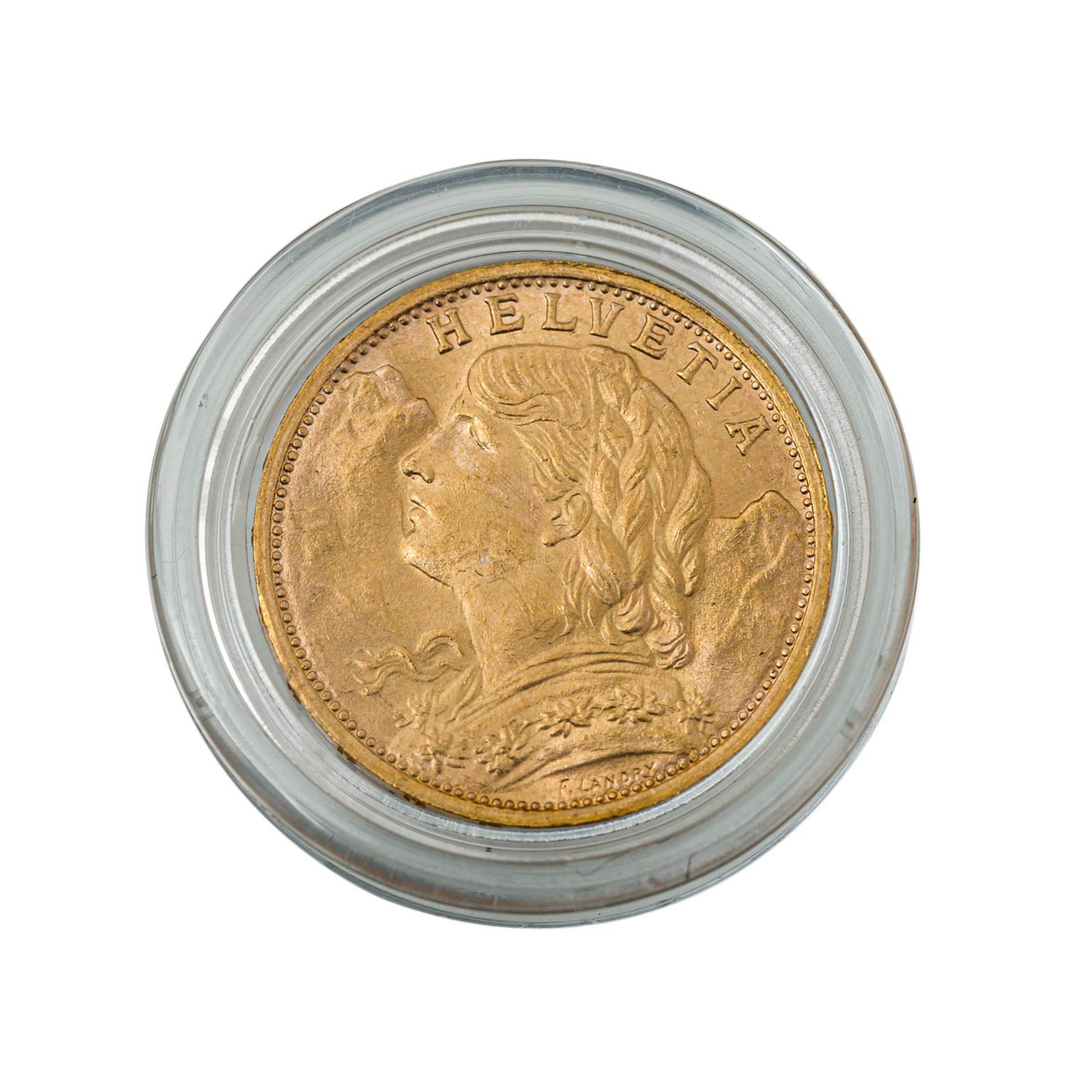 Prachtvolle GOLDzusammenstellung Schweiz -29 x Schweiz - 20 Franken der Jahre 1897, 1898,1899,1900, - Bild 3 aus 3