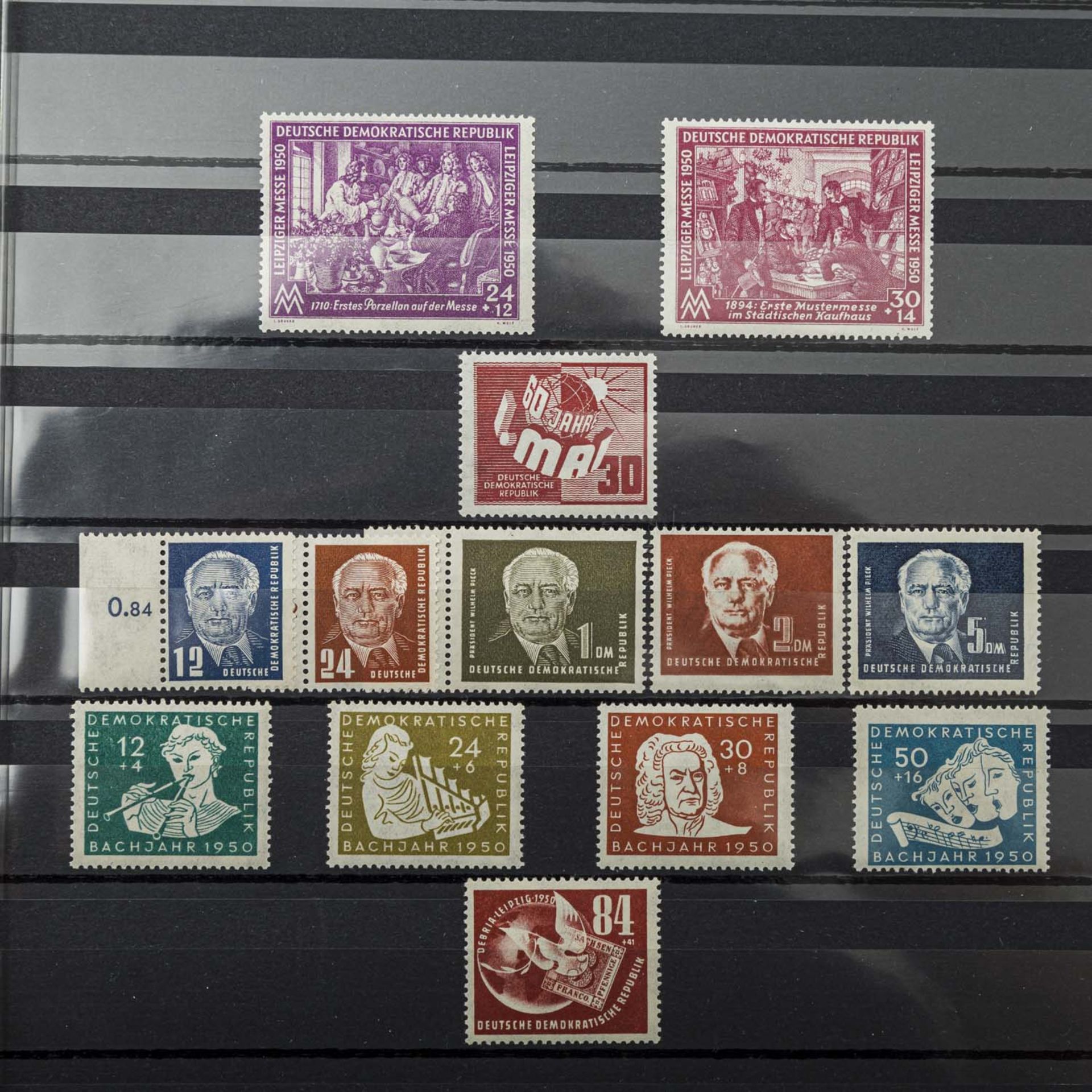 DDR - 1949/67, postfrische Sammlung mit allen Spitzen,teils herstellungsbedingte - Bild 2 aus 7
