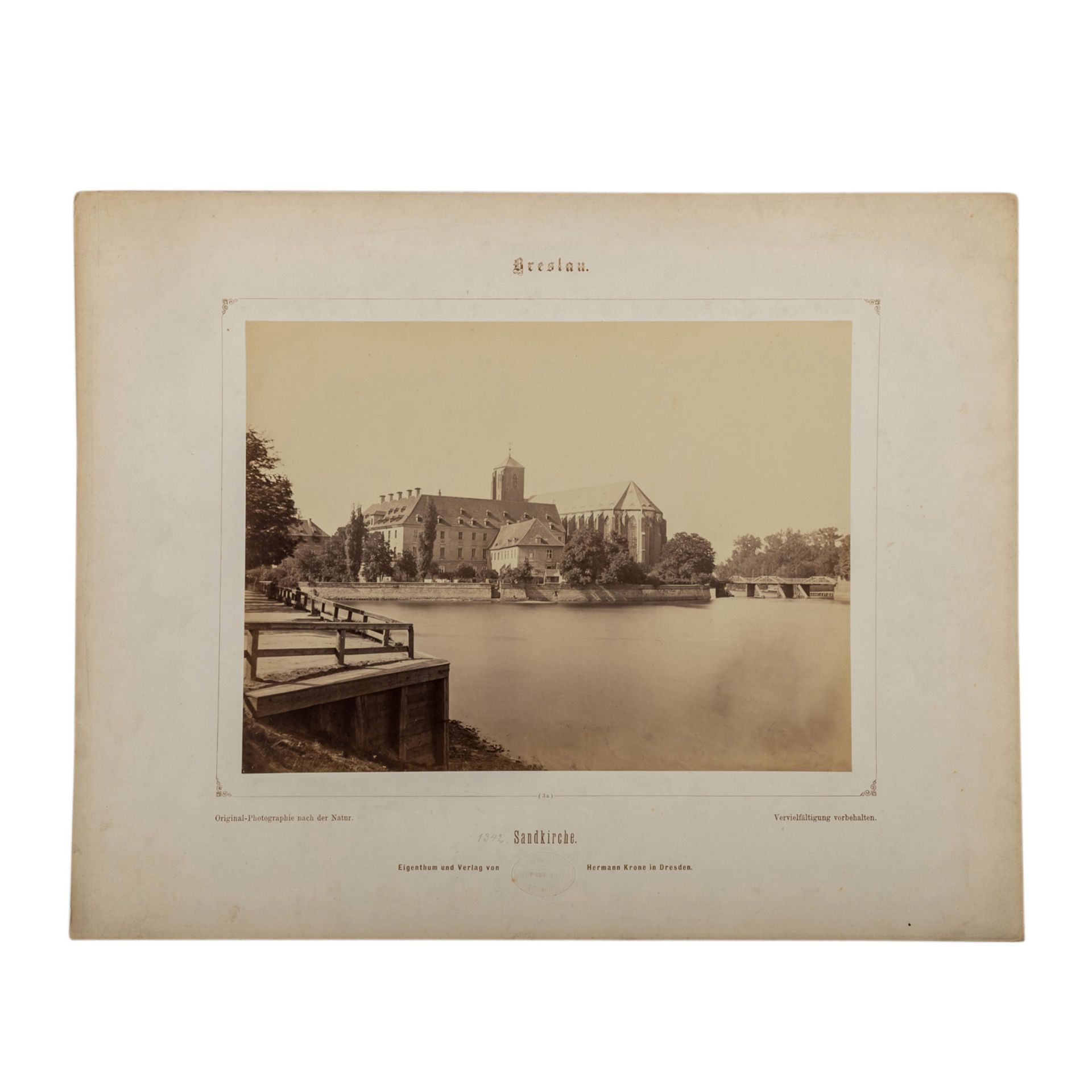 KRONE, HERMANN (Breslau 1827-1916 Laubegast), 2 Fotografien "Breslau","Sandkirche" und " - Bild 2 aus 7