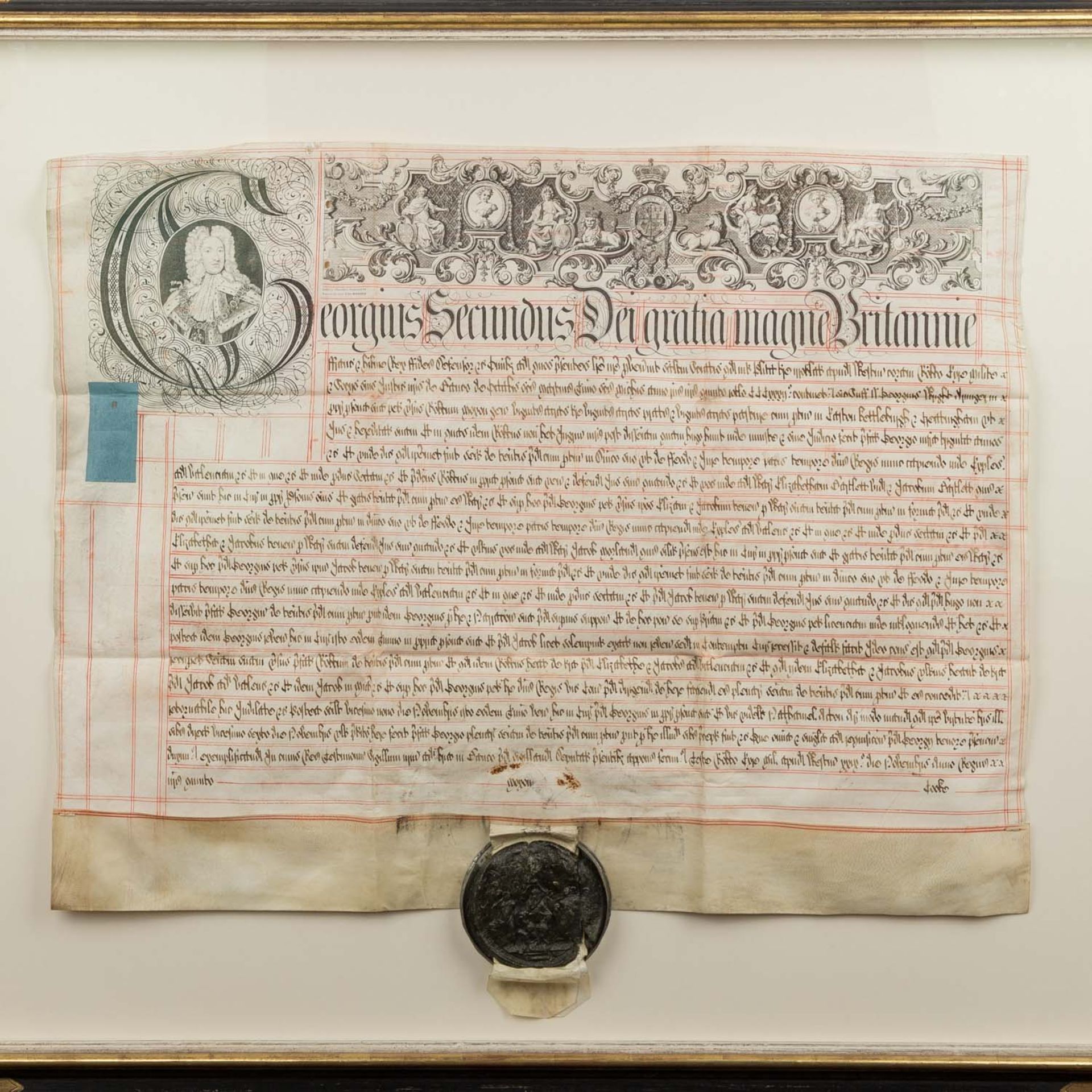 England - Große seltene historische Urkunde des 18. JahrhundertsKönig Georg II. (1683 Hannover - - Bild 3 aus 9