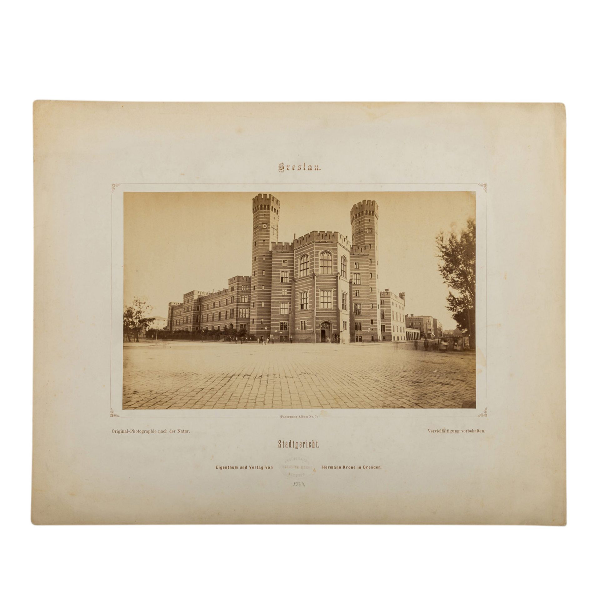 KRONE, HERMANN (Breslau 1827-1916 Laubegast), 2 Fotografien "Breslau","Sandkirche" und " - Bild 5 aus 7