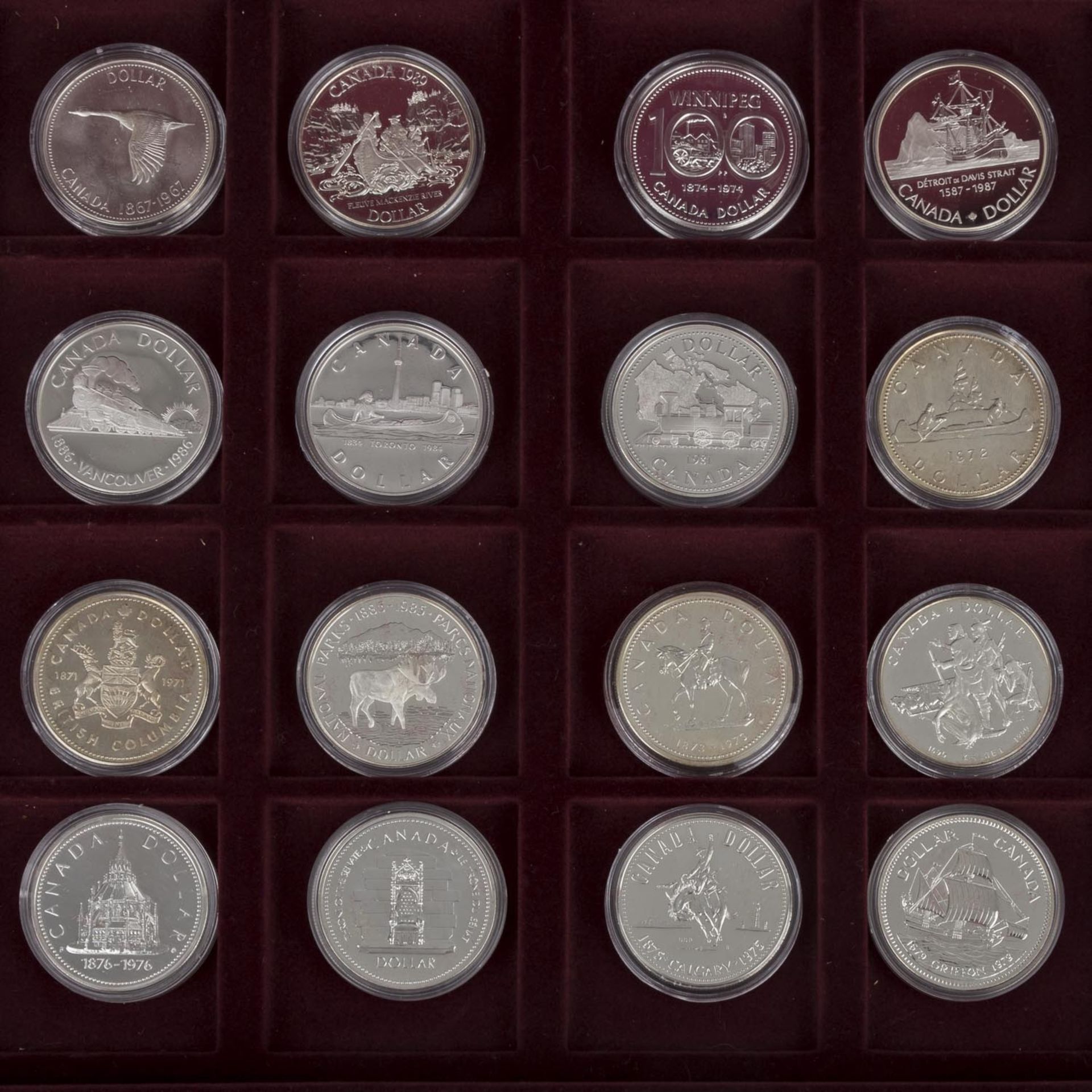 Kanada - Edition "Die offiziellen Silber-GedenkmünzenKanadas", Edelholzschatulle mit 16 Münzen, - Bild 2 aus 2