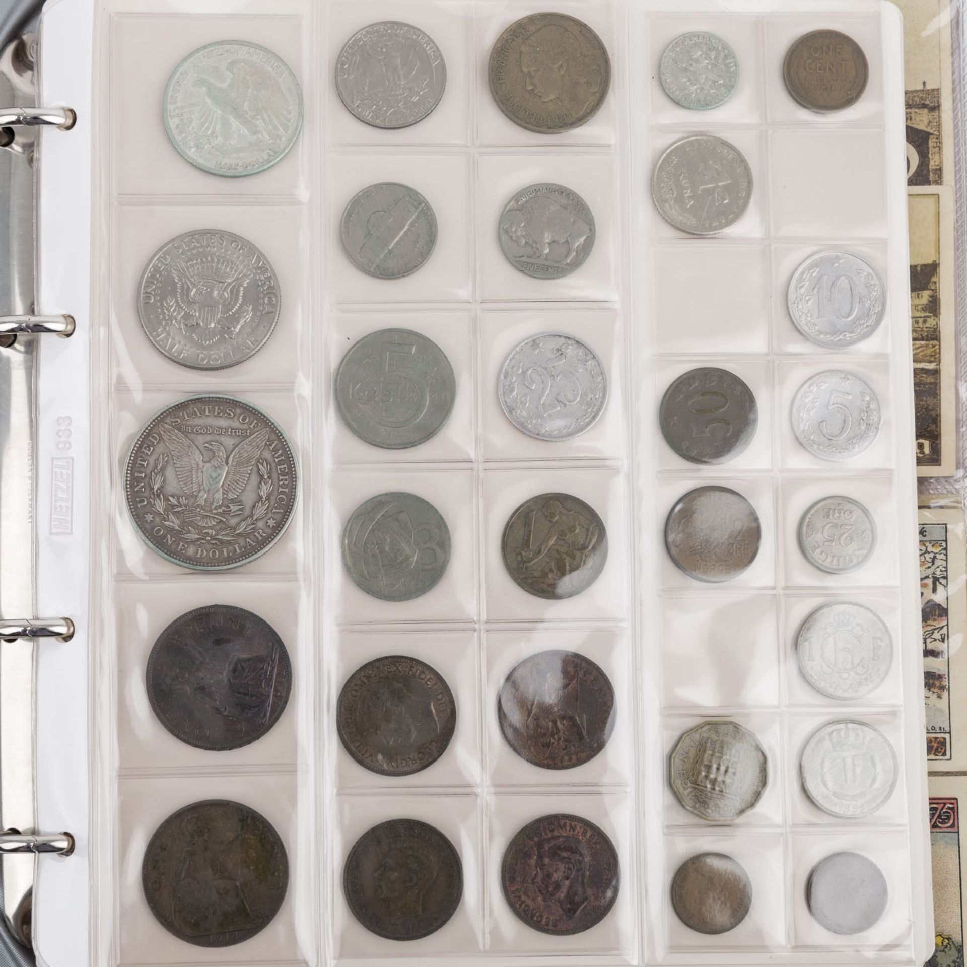2 Alben mit Münzen und Banknoten –darunter BRD 5 und 10 DM, versch. Jahrgänge, ca. 390 DM nominal, - Bild 5 aus 7