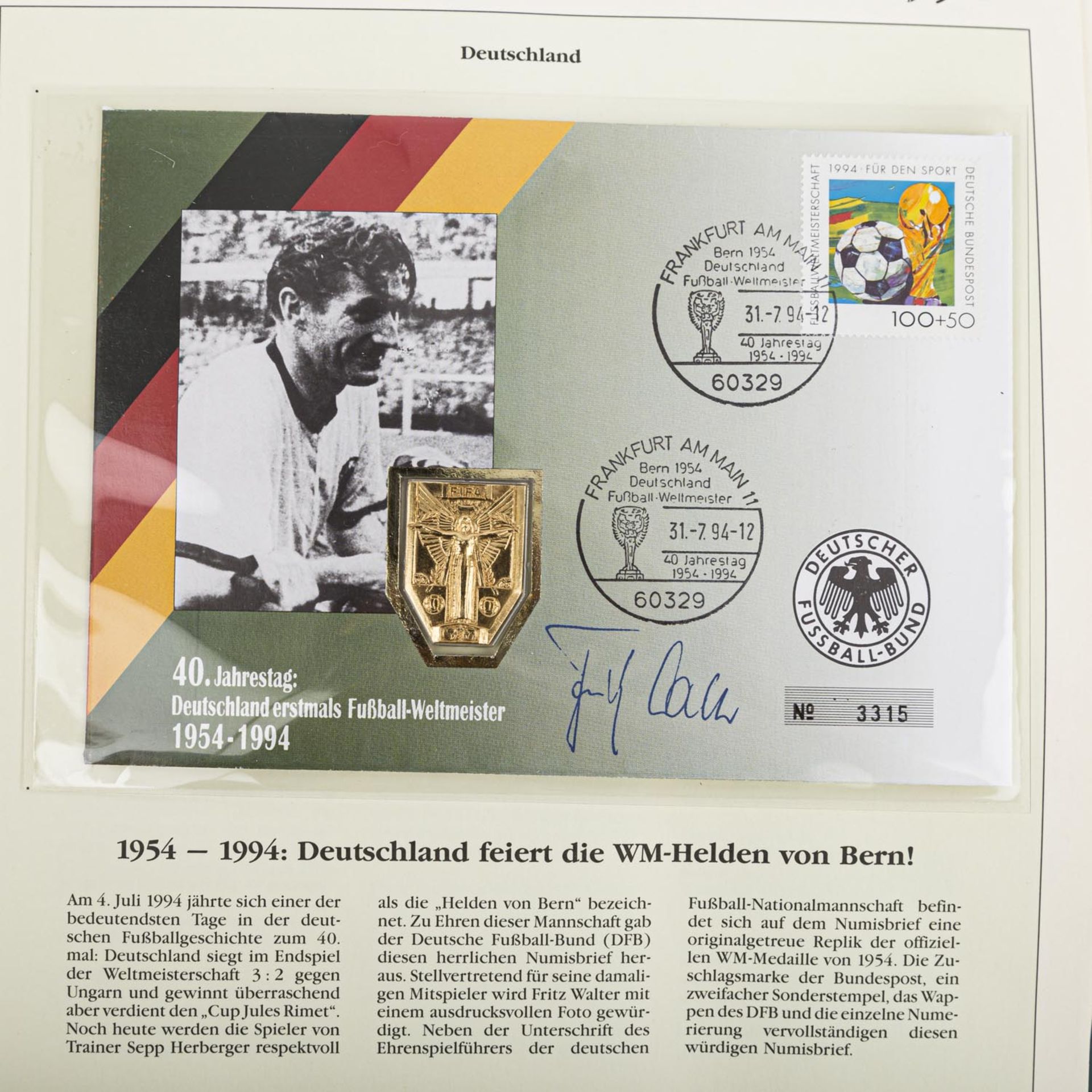 Nostalgie! Fußball WM 1994 - Diverse Wimpel und Album mit der offiziellen Briefmarkensammlungdes - Bild 8 aus 8