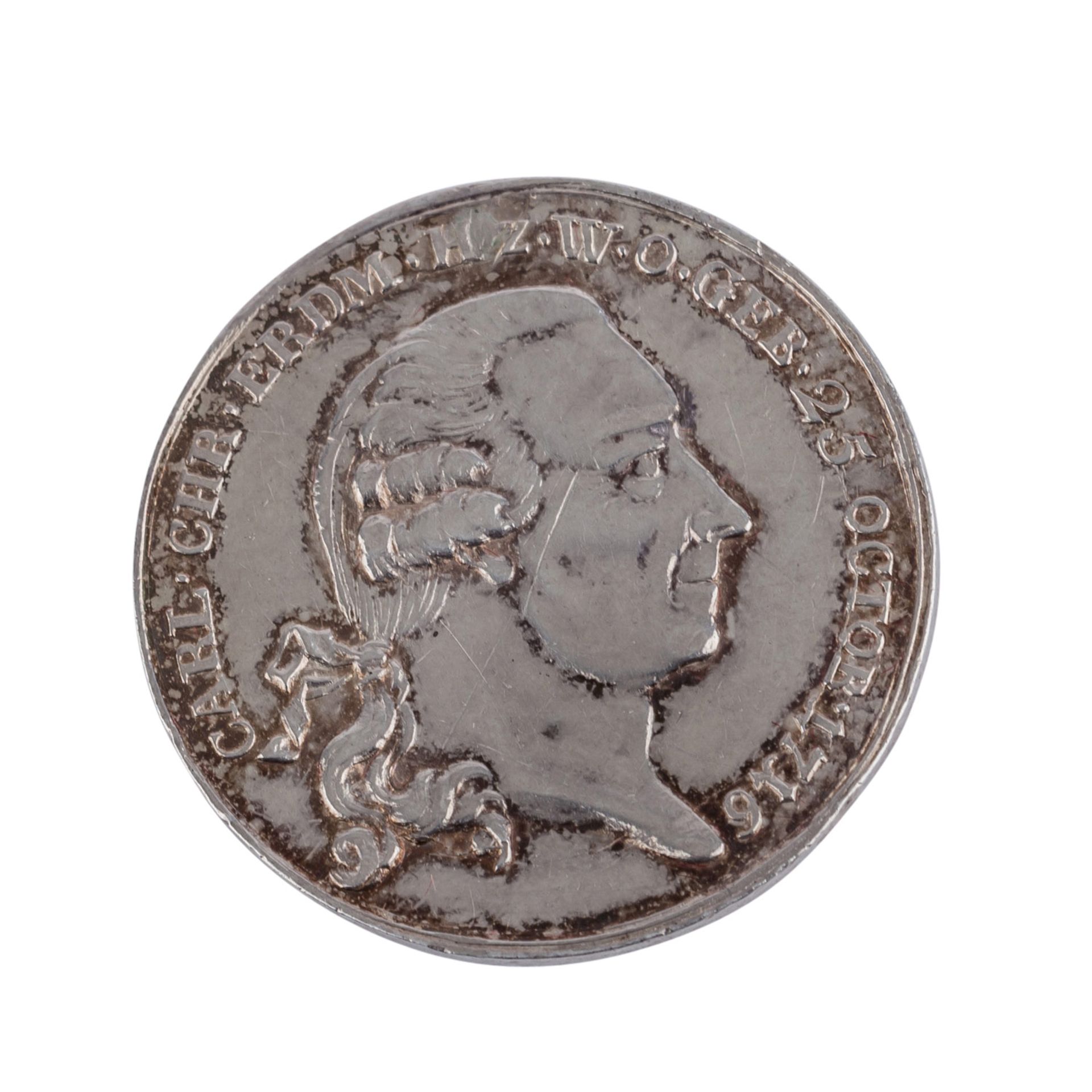 Württemberg-Öls - Silbermedaille 1792, auf den Tod von HerzogCarl Christian Erdmann, ss.,