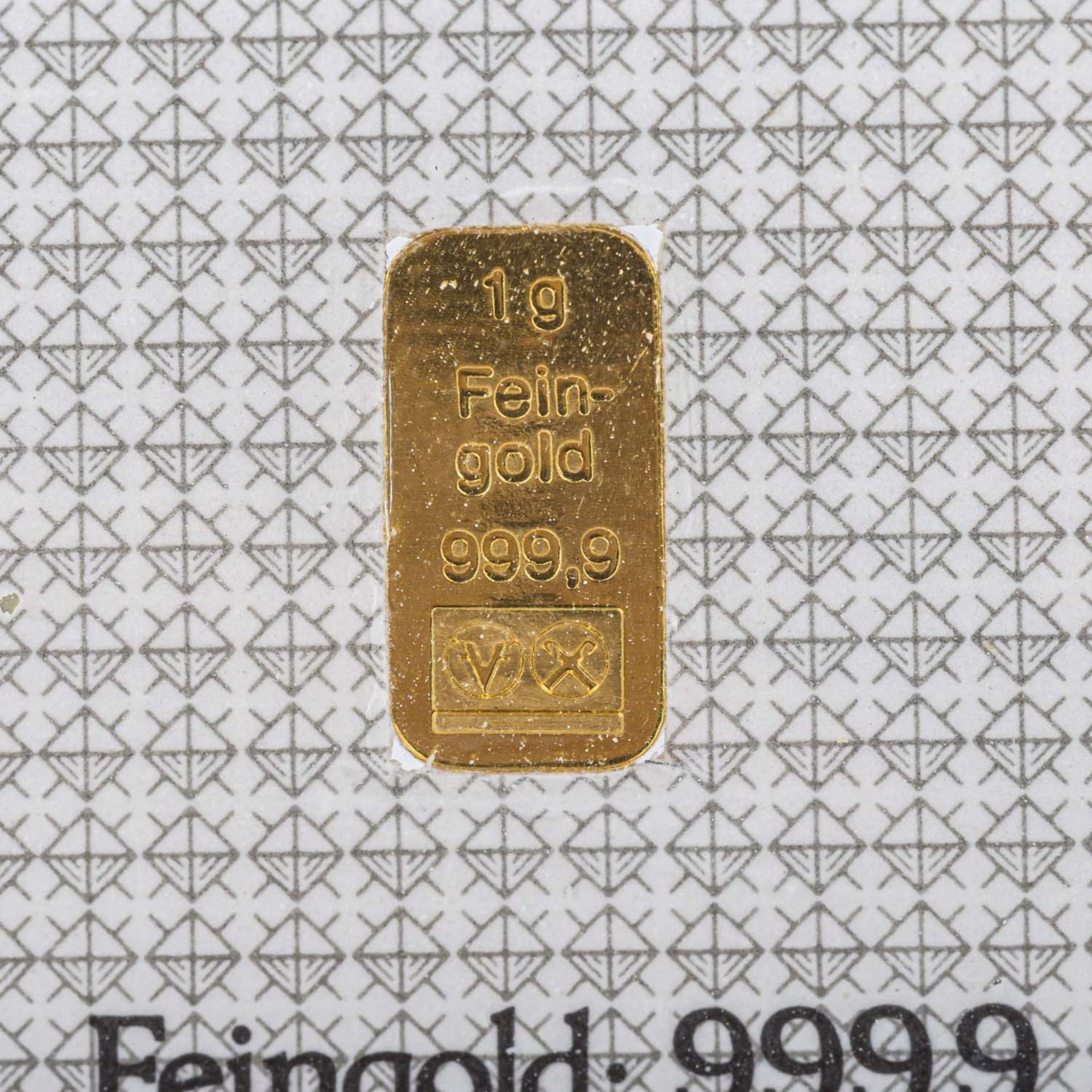 GOLDbarren - 1g GOLD fein, GOLDbarren geprägt, DG Bank,eingeschweisst.GOLDbar - 1 g GOLD fine, DG - Bild 3 aus 3