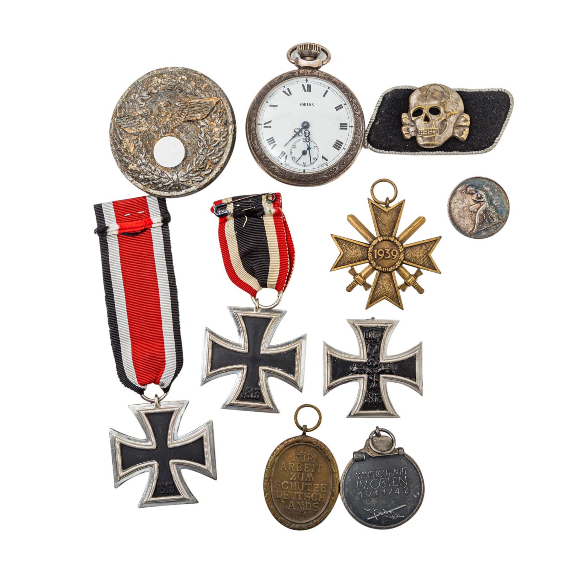 Deutsches Reich 1933-1945 - Konvolut mitEisernem Kreuz 2. Klasse 1939, Schutzwall Ehrenzeichen,