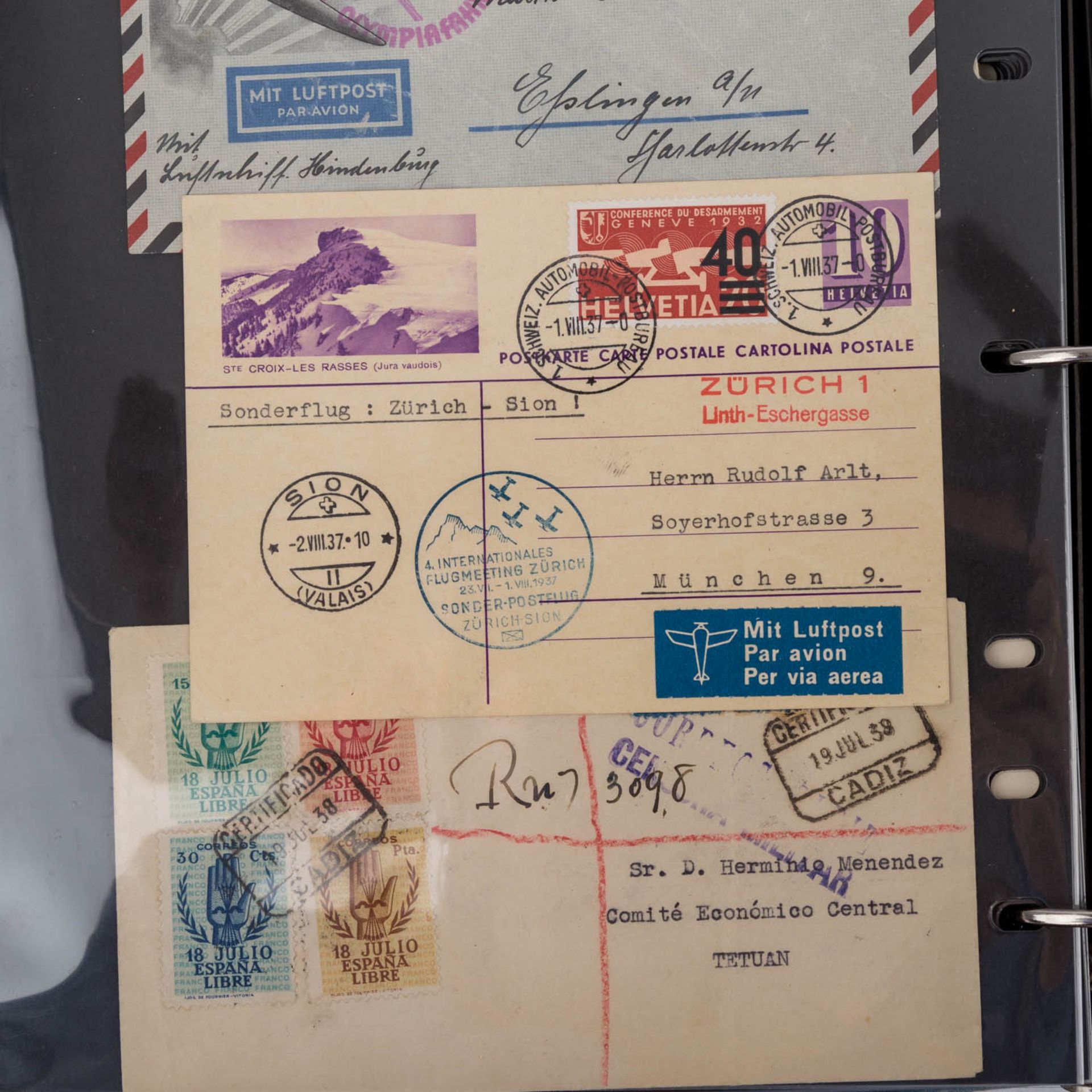 Über 100 Karten und Briefe, Schwerpunkt vor 1945,interessant, mit Zeppelin, Flugpost,Württemberg - Bild 8 aus 11