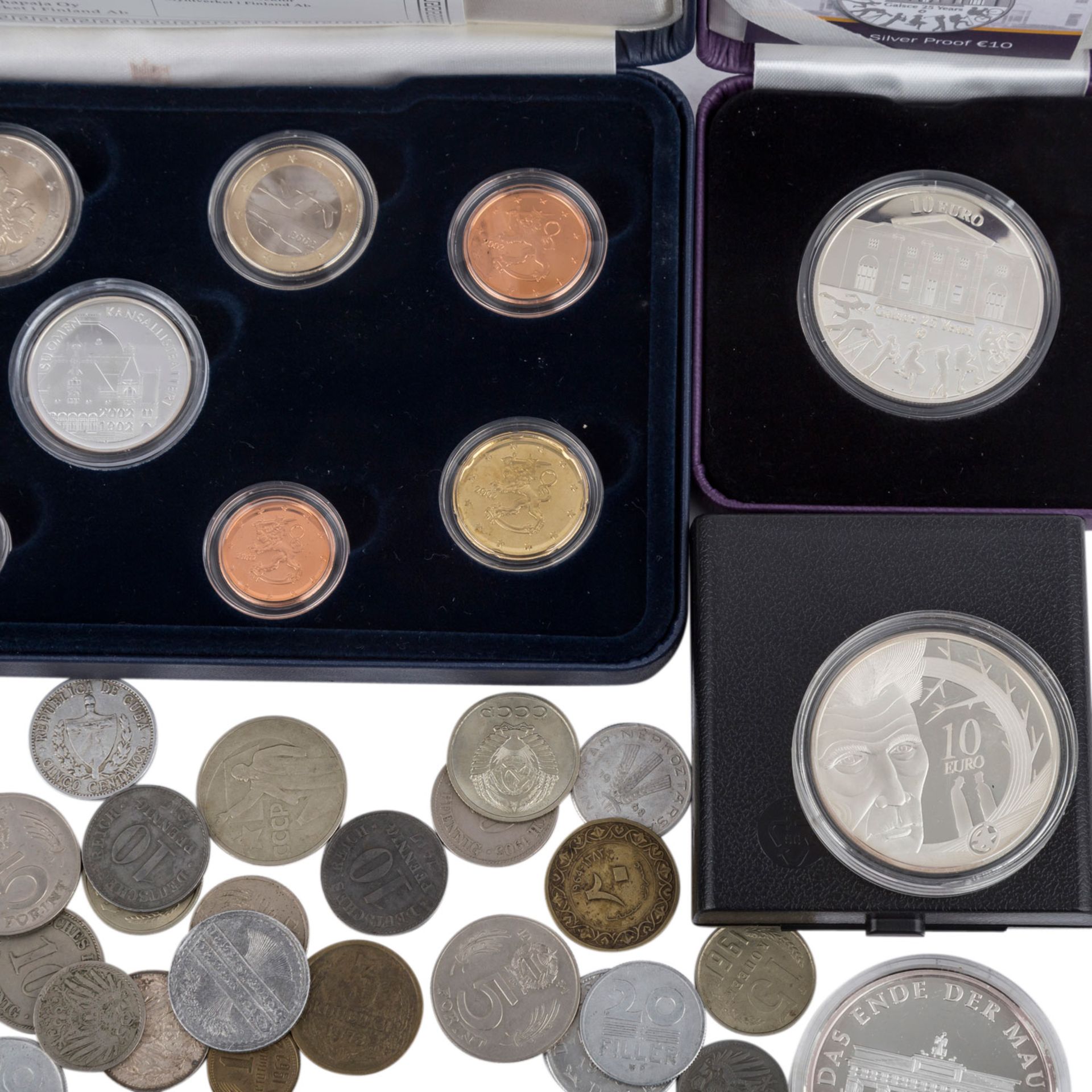 Restelot mit u.a. Prestige Kursmünzensatz Finnland 2002mit Medaille und 1 Cent bis 2 Euro Münzen, - Bild 3 aus 4