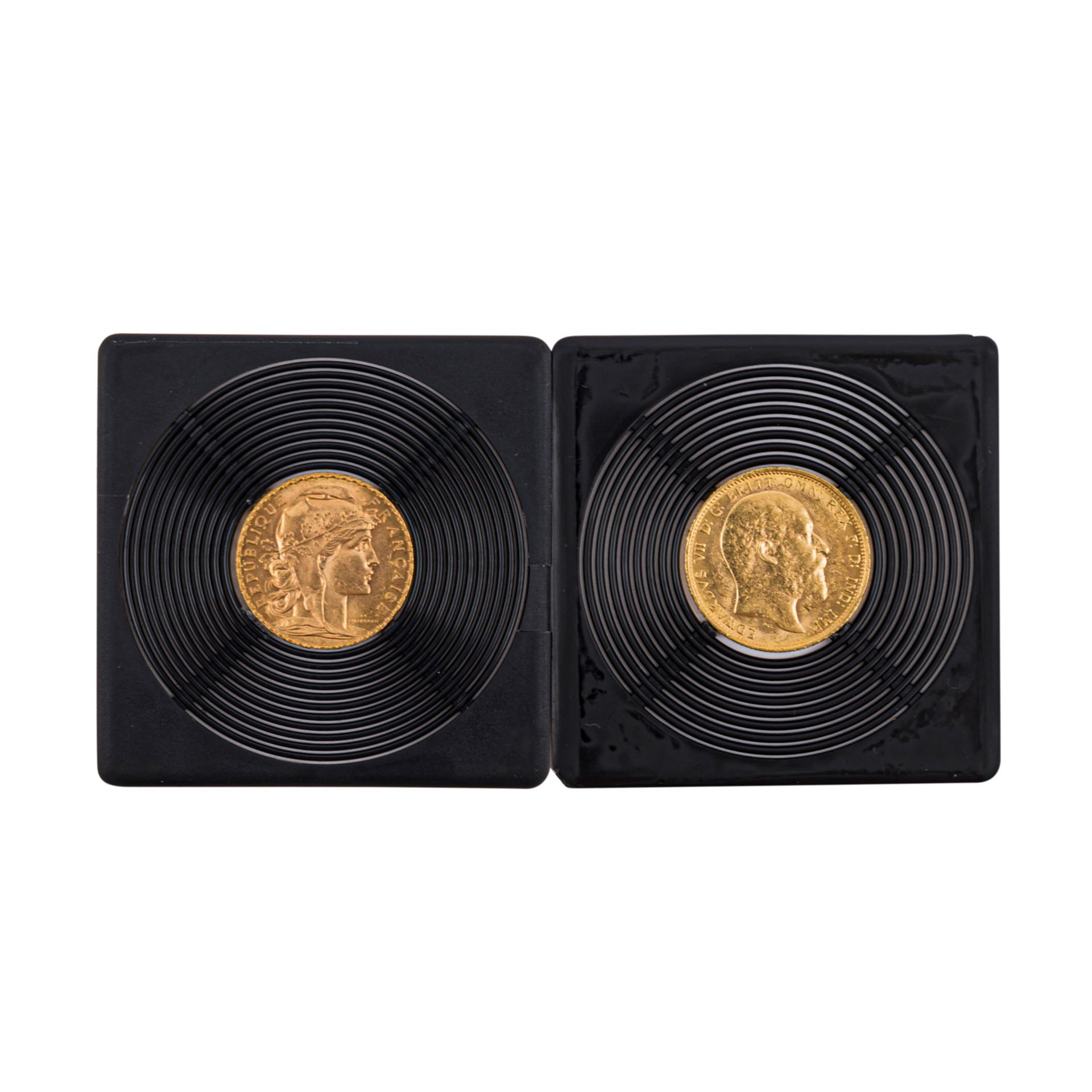 Goldenes Konvolut in 2 Teilen -1 x Australien - 1 Sovereign 1902/S Edward VII., ss., 7,32g GOLD