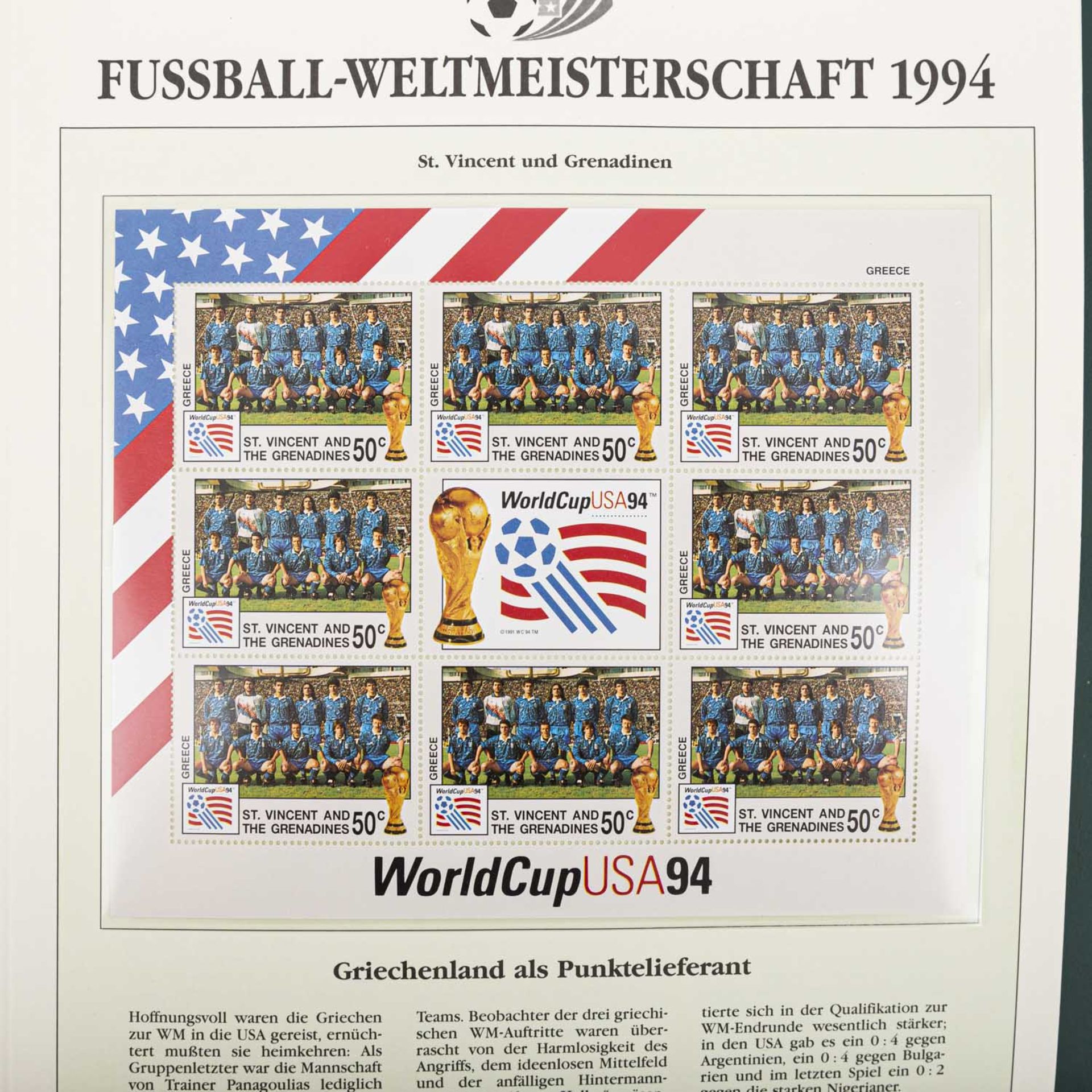 Nostalgie! Fußball WM 1994 - Diverse Wimpel und Album mit der offiziellen Briefmarkensammlungdes - Bild 2 aus 8