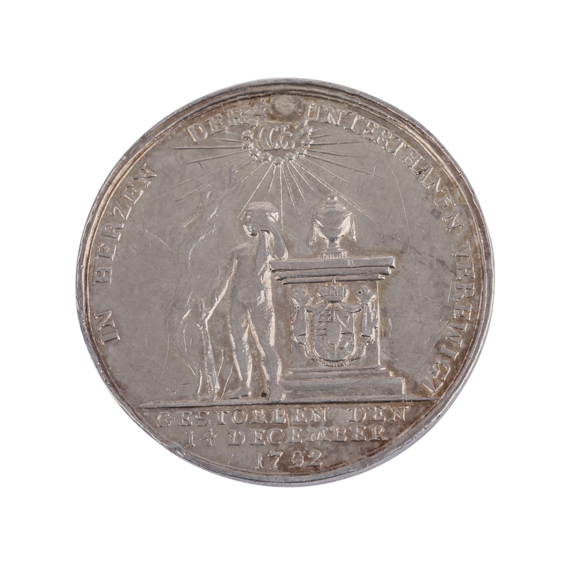 Württemberg-Öls - Silbermedaille 1792, auf den Tod von HerzogCarl Christian Erdmann, ss., - Bild 2 aus 2