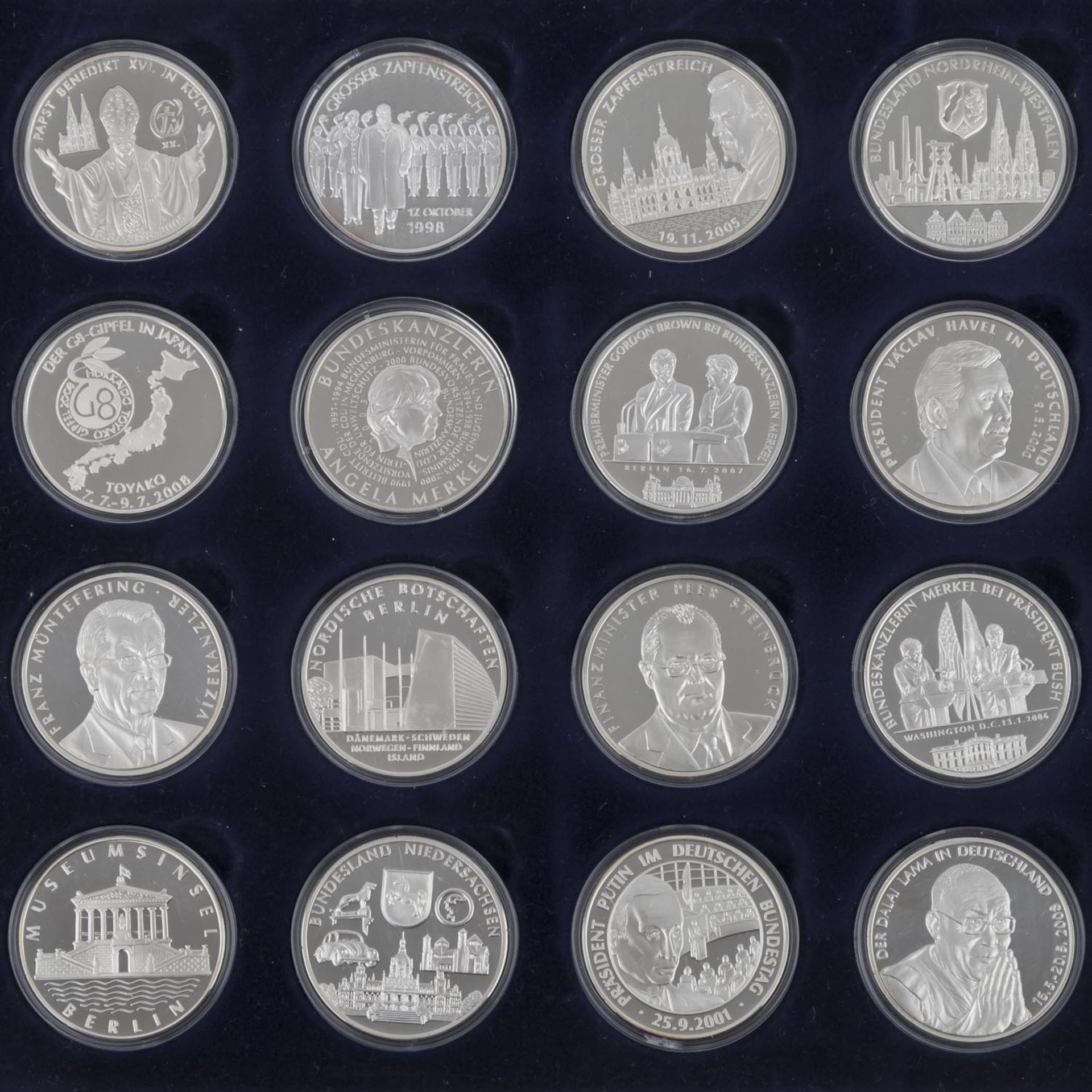 Medaillen Berliner Republik, 47 Stück je 1 Unze fein,insgesamt ca. 1460 g Silber. Spezialbox und 2 - Bild 5 aus 5