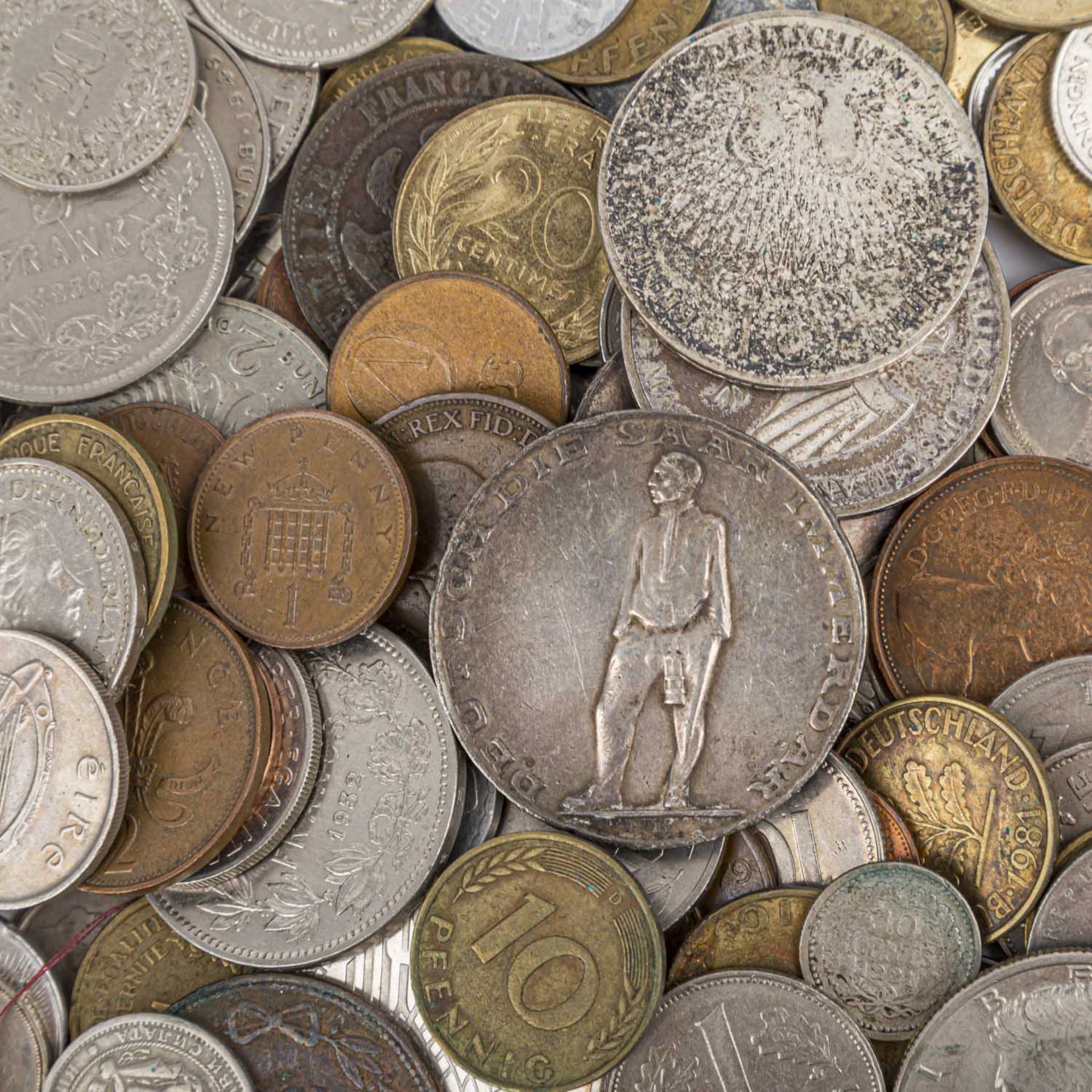 Konvolut aus unterschiedlichen Münzen,z. B. USA/1 Dollar, Deutschland/10 Deutsche Mark und Belgien/5 - Bild 2 aus 9