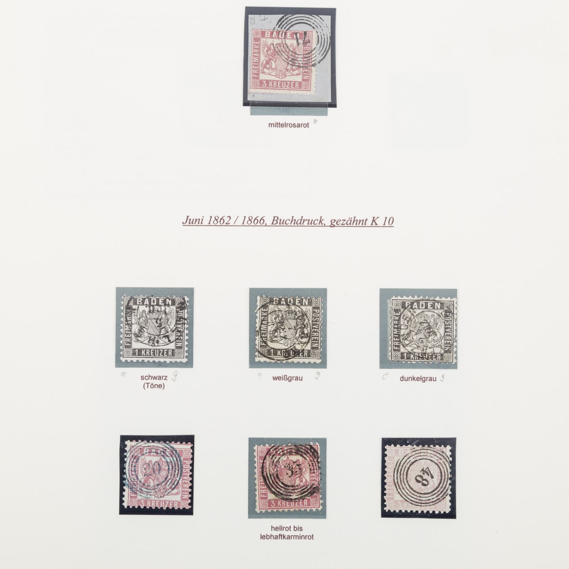 Großherzogtum Baden –1851/71, phänomenale Sammlung dieses klassischen Sammelgebietes, beginnend - Bild 10 aus 28