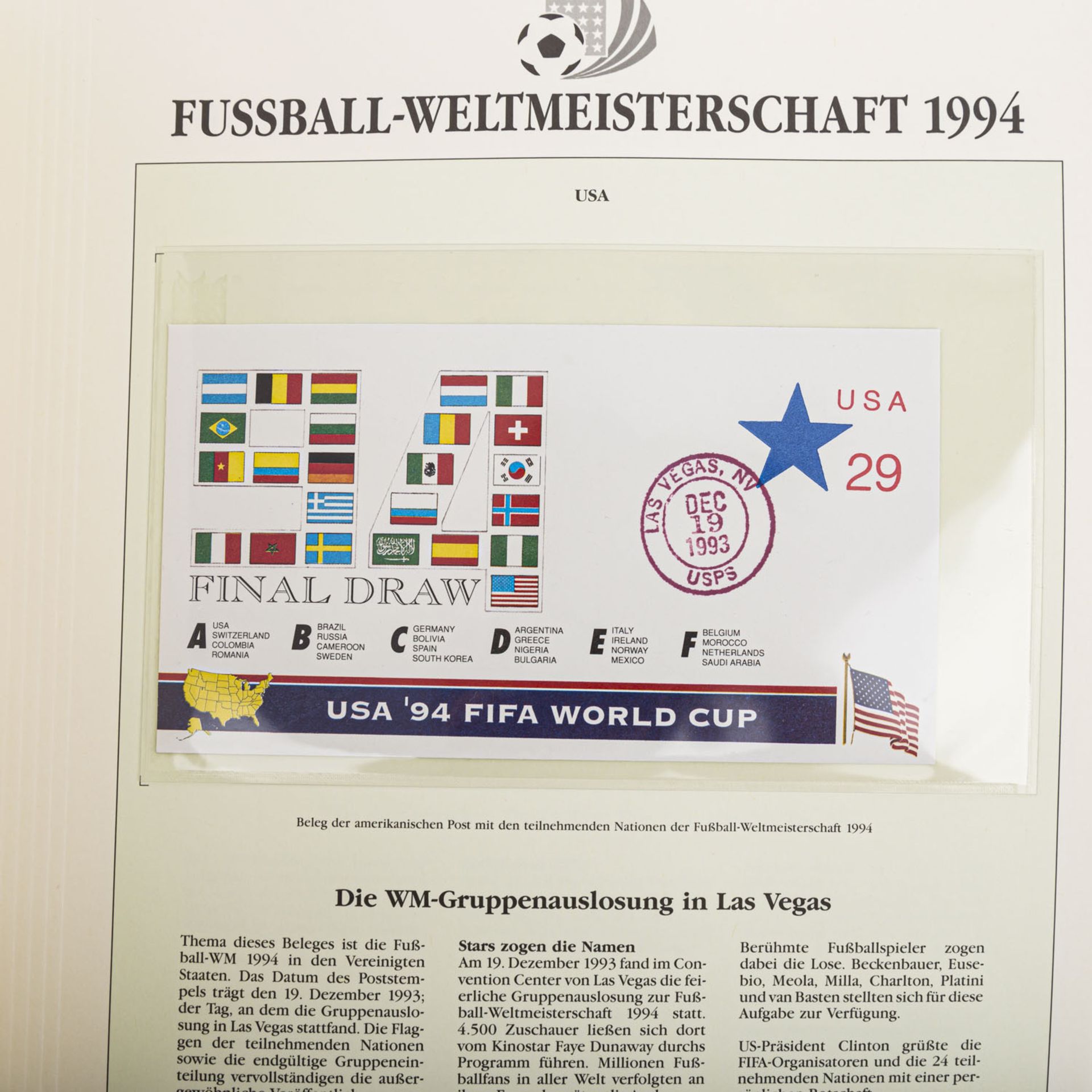 Nostalgie! Fußball WM 1994 - Diverse Wimpel und Album mit der offiziellen Briefmarkensammlungdes - Bild 5 aus 8