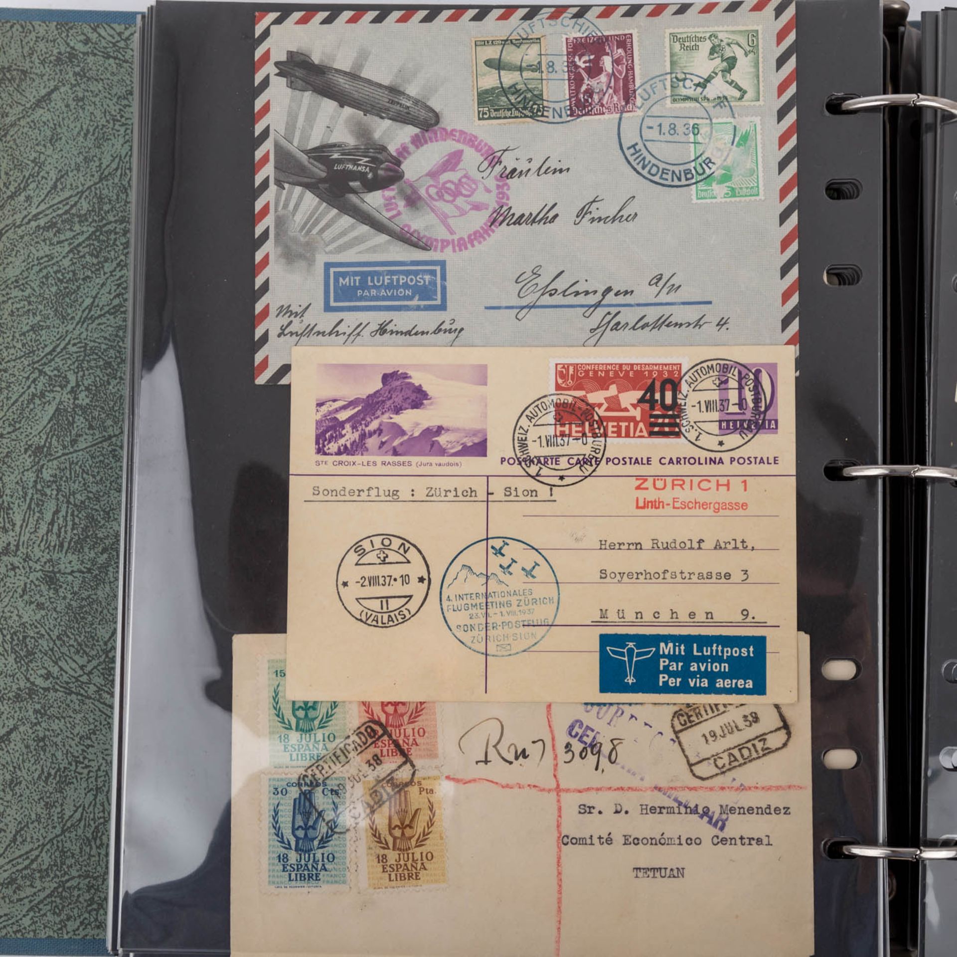 Über 100 Karten und Briefe, Schwerpunkt vor 1945,interessant, mit Zeppelin, Flugpost,Württemberg - Bild 7 aus 11