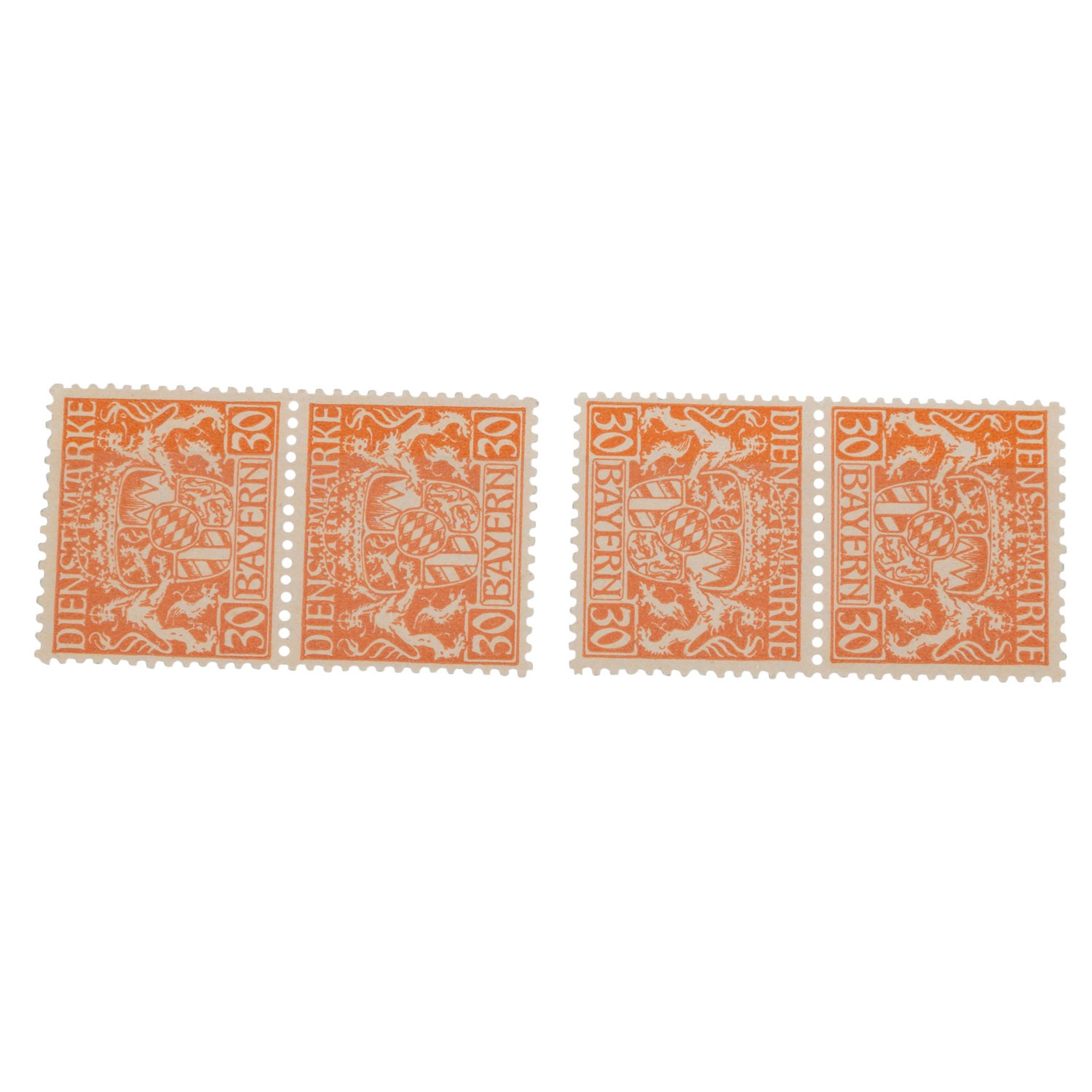 Bayern Dienstmarken 1916/17,4 x Michel Nr. d22w (Friedensdruck), postfrisch in zwei senkrechten