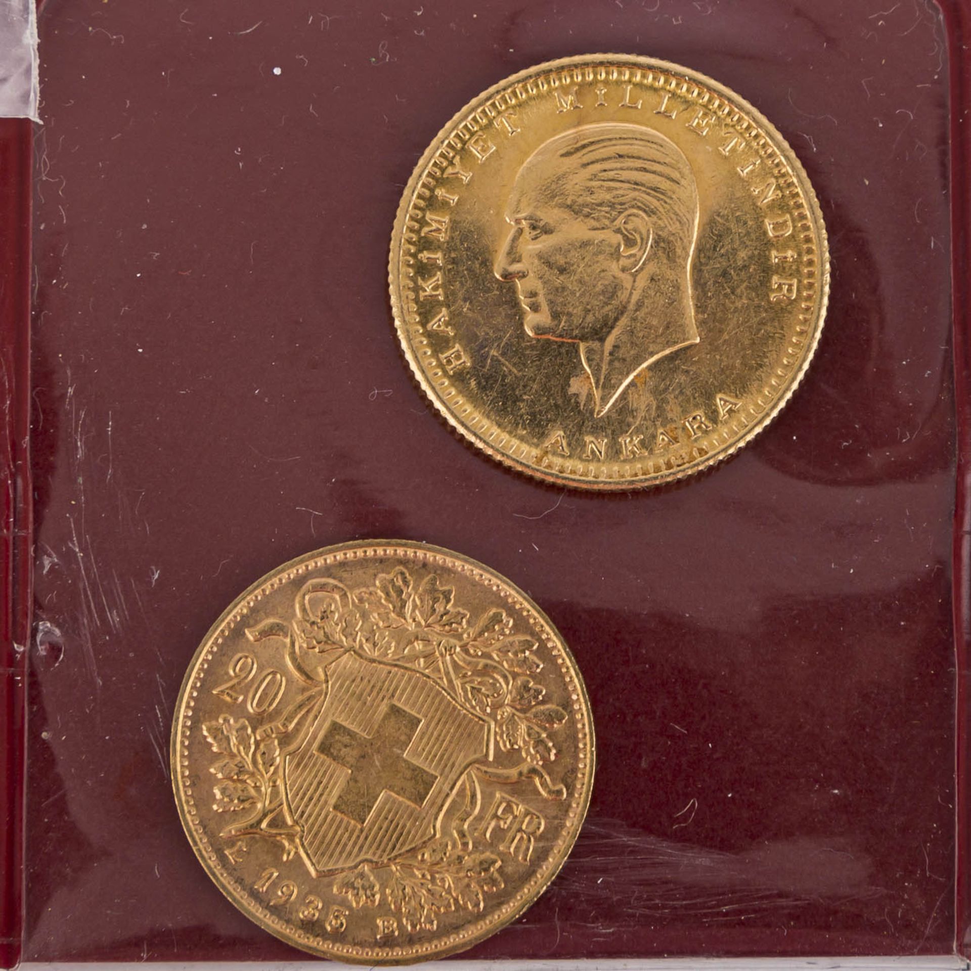 Gemischtes Lot mit Silber und etwas GOLDin Form von Schweuz 20 Franken Vreneli 1935 LB und Türkei - Bild 5 aus 13