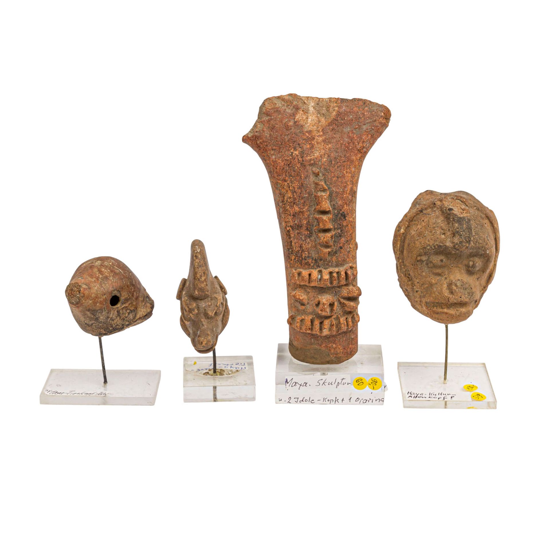 Objekte der Mayakultur -12-teiliges Konvolut: Idole und Okarinen aus Terrakotta, jeweils auf - Bild 3 aus 5