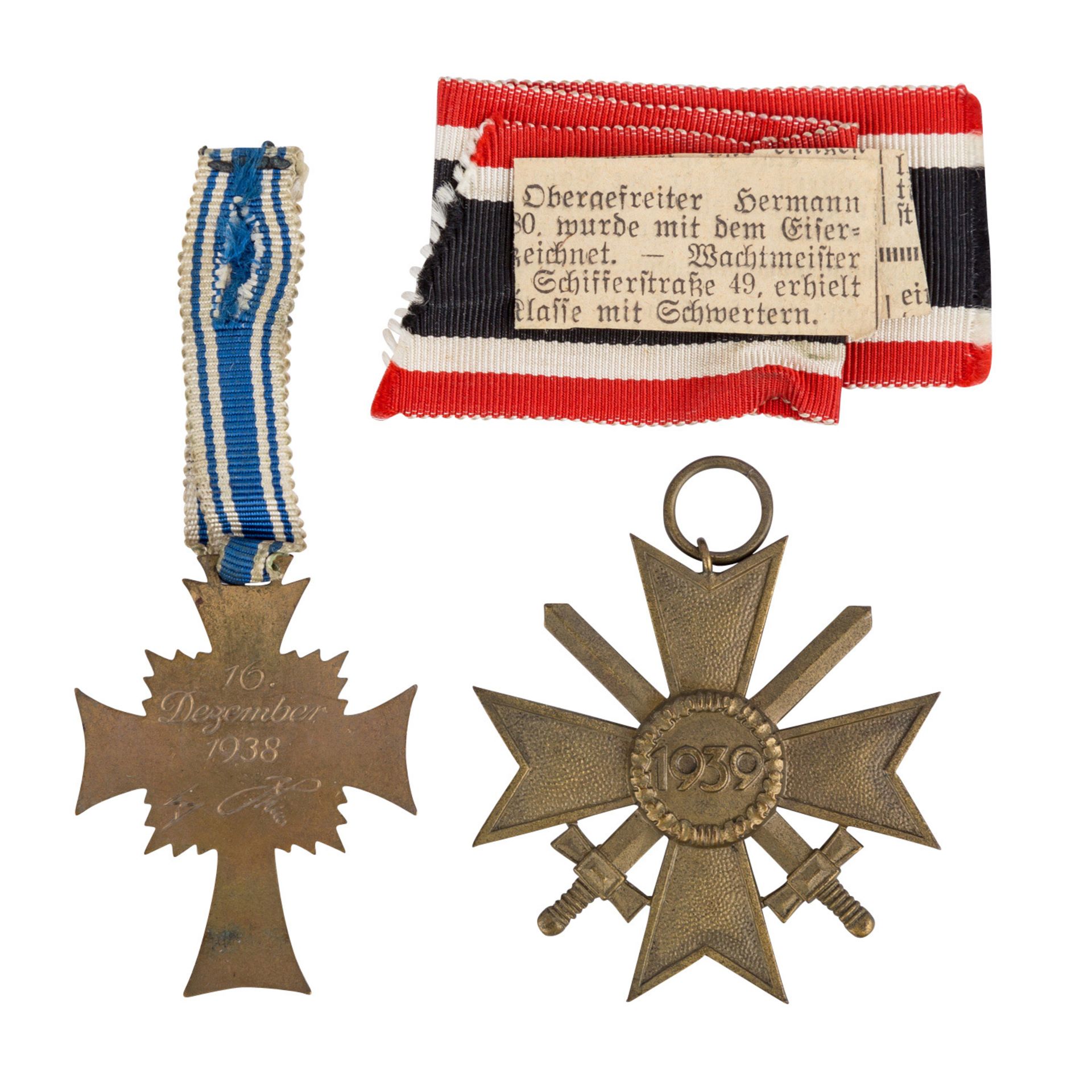 Deutsches Reich 1933-1945 - 2 Auszeichnungen,Kriegsverdienstkreuz 2. Klasse mit Schwertern und - Bild 2 aus 2