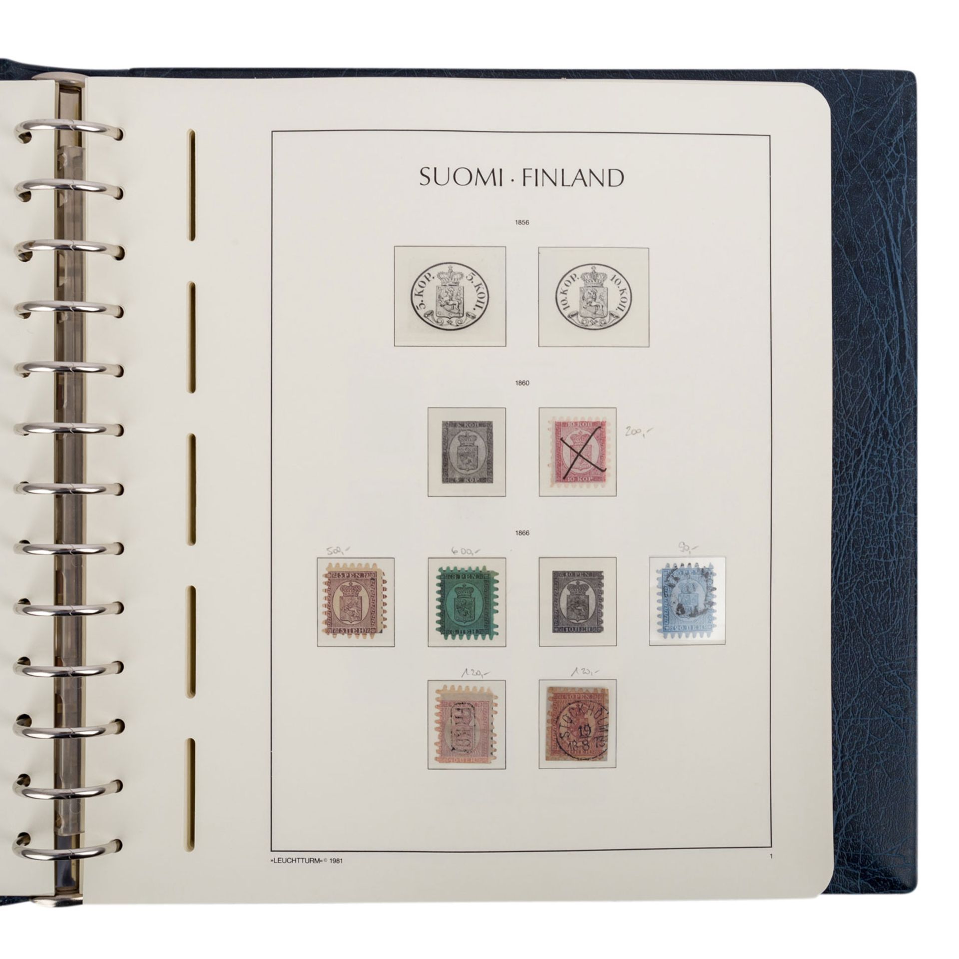 Finnland 1866 bis ca. 1971,gestempelte Sammlung im Leuchtturm-Vordruckalbum. In vielen Teilen