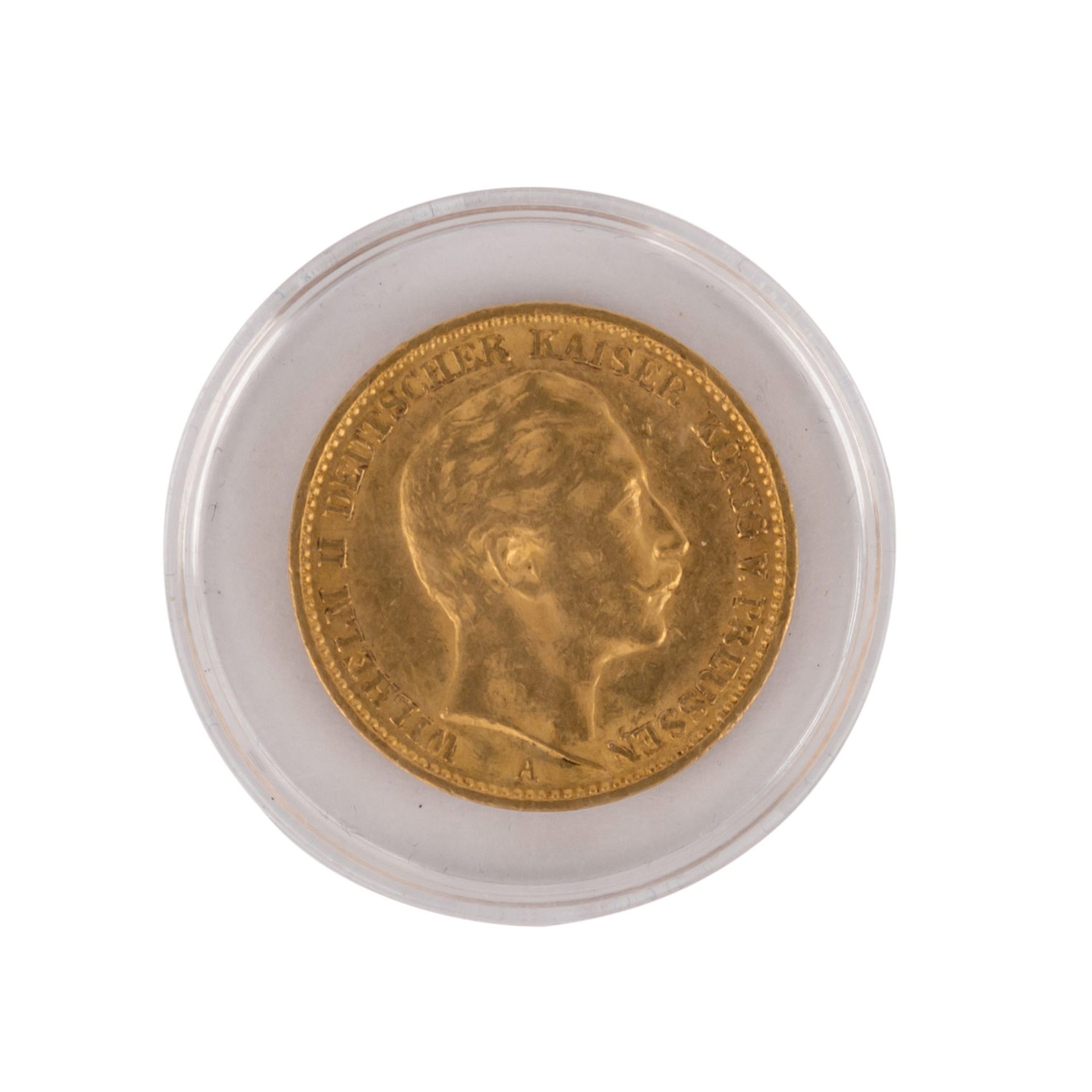 Preussen/GOLD - 20 Mark 1909 A Wilhelm II.,ca. 7,16 g fein, ssPrussia/GOLD - 20 Mark 1909 A