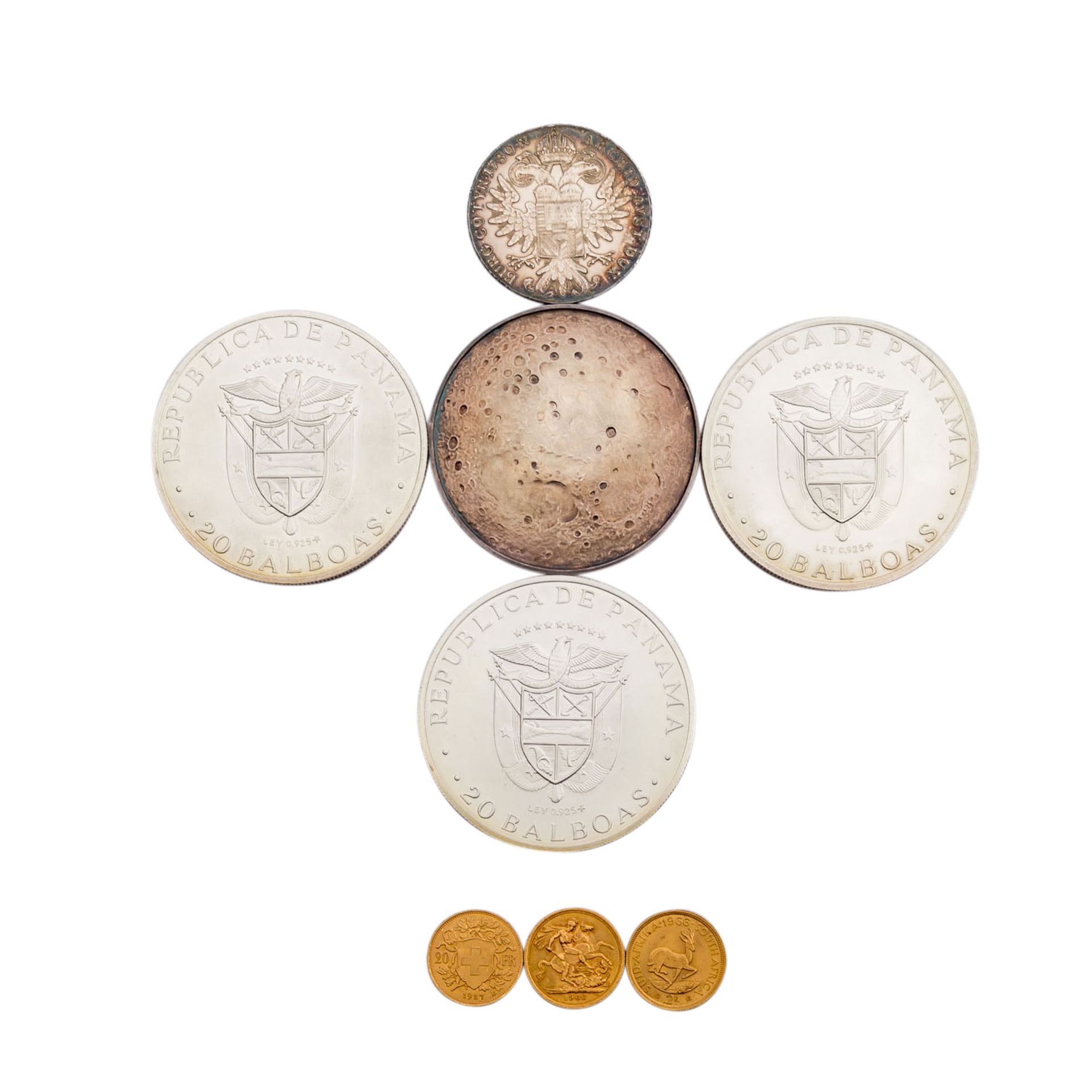 Konvolut Münzen und Medaillen, mit GOLD und SILBER -1 x GB - 1 Sovereign 1966, Elizabeth II., ss- - Bild 2 aus 2