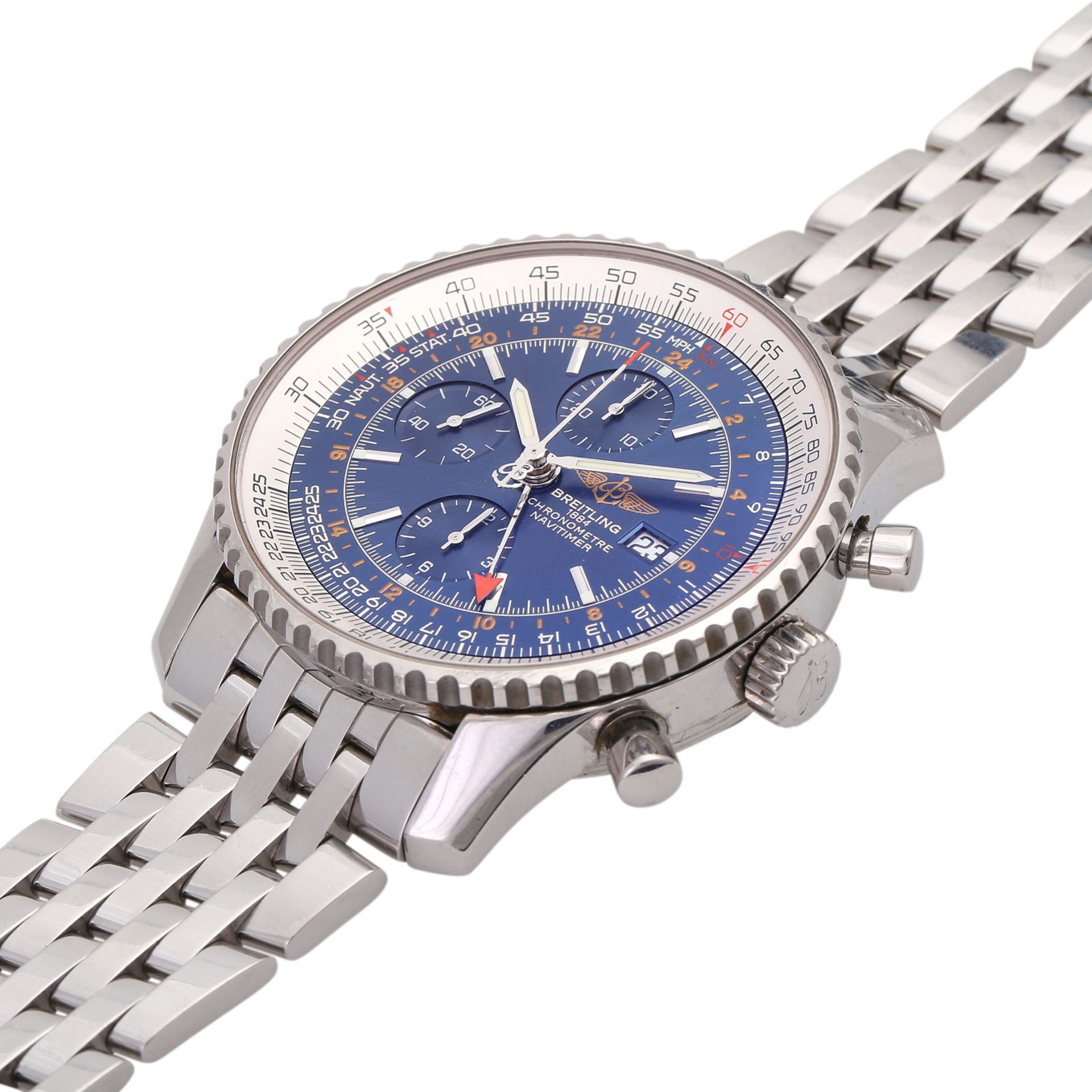 BREITLING Navitimer World Chronograph Herrenuhr, Ref. A 24322.Edelstahl. Automatic-Werk. Serien- - Image 4 of 5