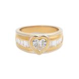 Diamantring Herzschliff ca. 0,95 ct,GET (M) / SI1, sowie weitere Diamanten im Baguetteschliff von